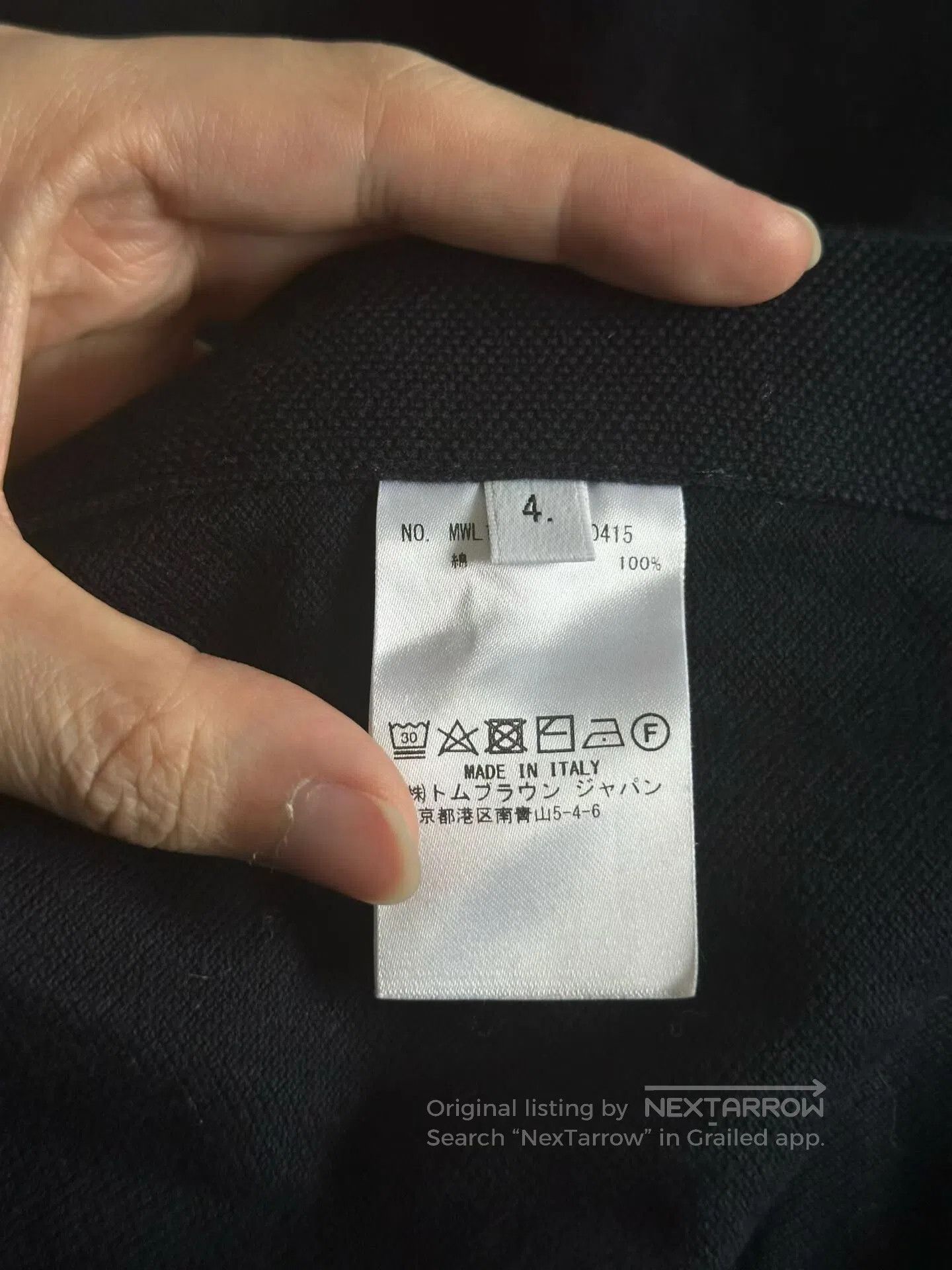 Thom Browne Thom Browne Navy Double Cuff Tag Shirt. Size US XL / EU 56 / 4 - 5 Thumbnail