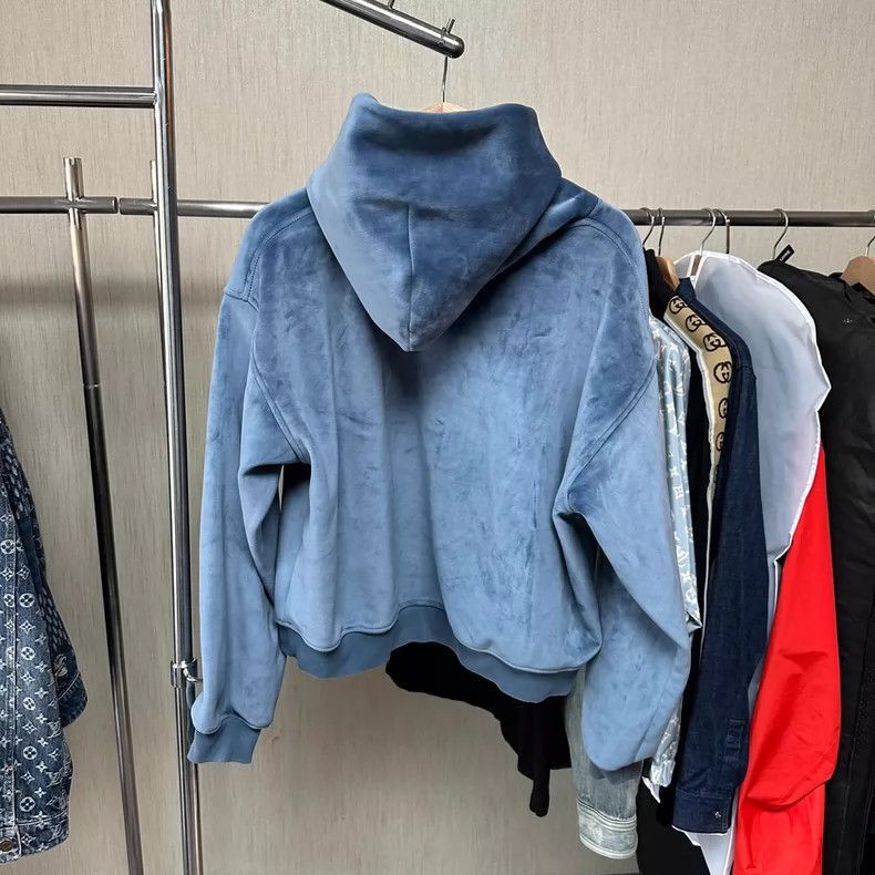 Alexander Wang Alexander Wang Blue Velvet Hoodie- Size US XS / EU 42 / 0 - 2 Thumbnail