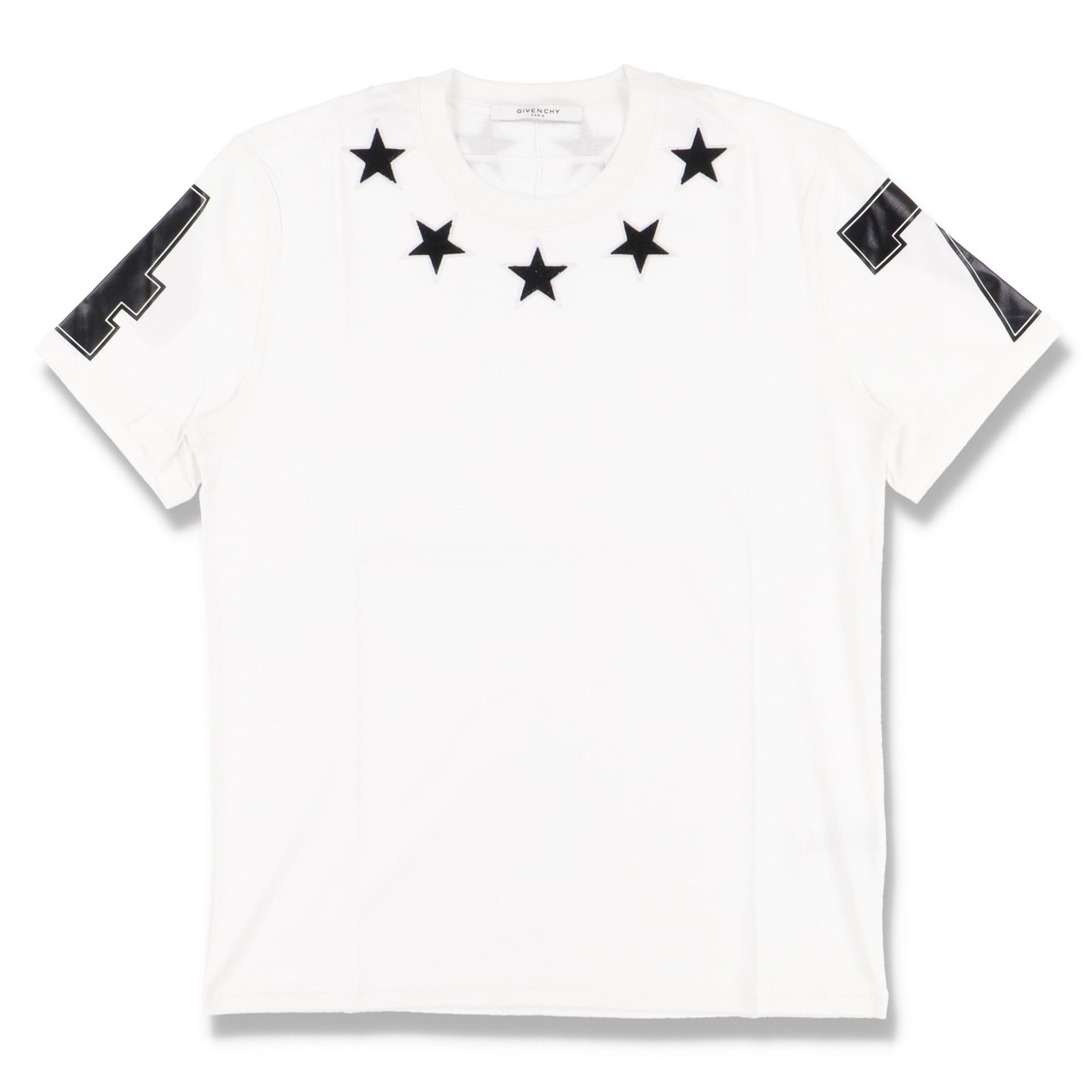 Givenchy White and Black Felt 5 Stars T-Shirt Size XS / US 0-2 / IT 36-38 - 1 Thumbnail