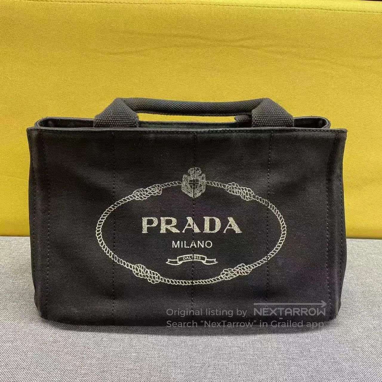 Prada Black Canvas Handbag with Shoulder Strap. Size ONE SIZE - 3 Thumbnail