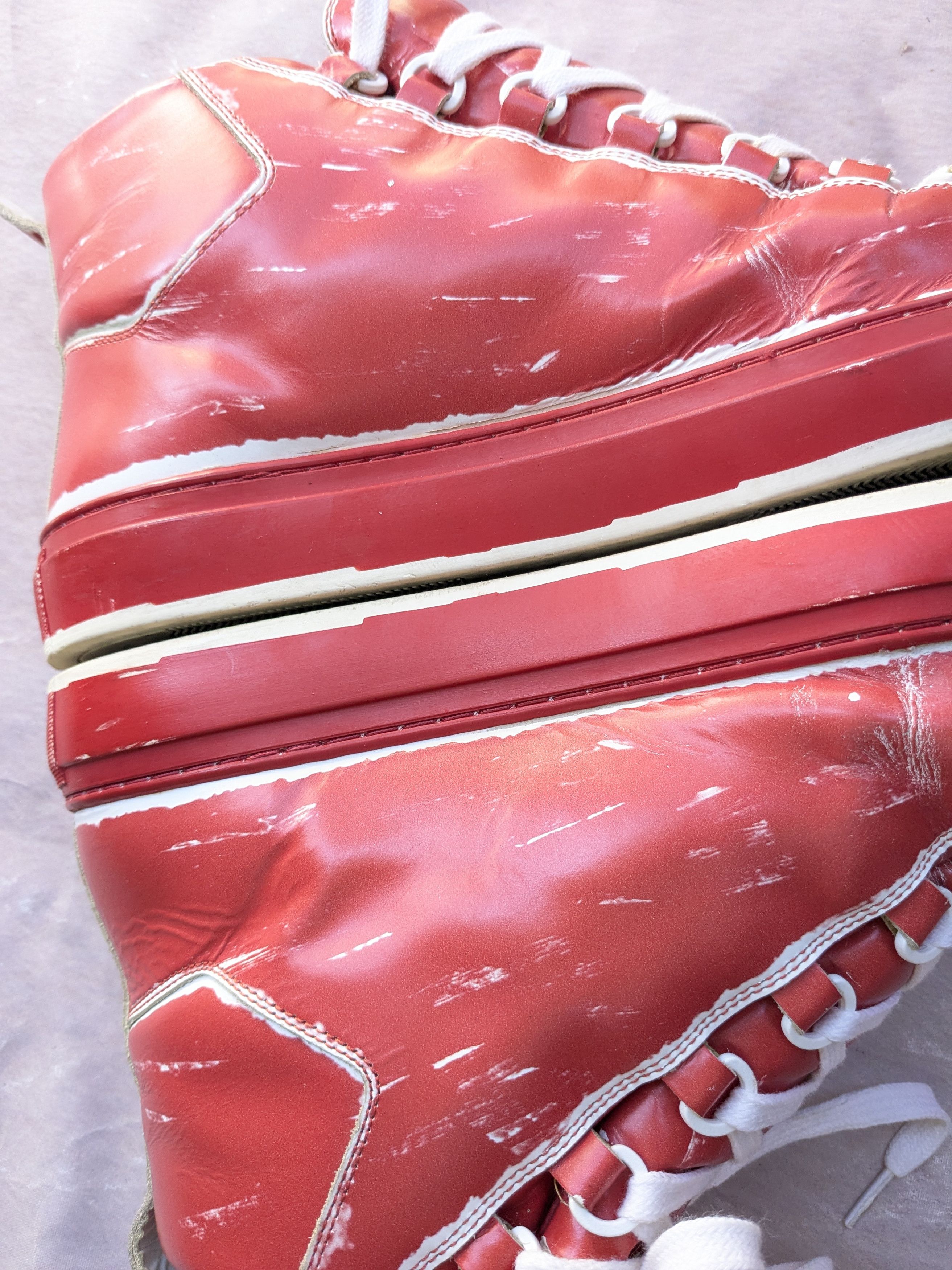 Balenciaga Balenciaga Arena Red White 11 Leather High Tops Size US 11 / EU 44 - 10 Thumbnail