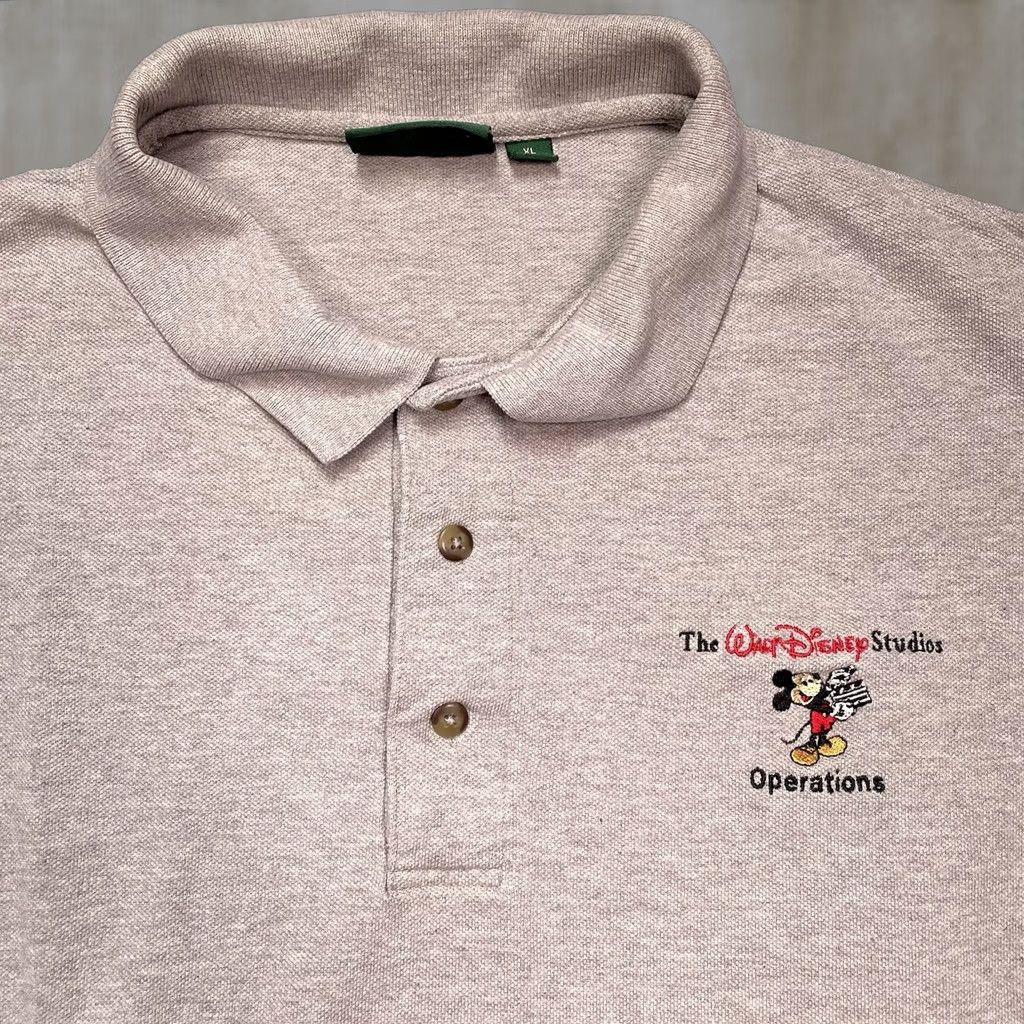 Disney VINTAGE Walt Disney Studios Polo Mens XL Gray Long Sleeve Embroidered Mickey Mouse Golf USA 1980s 1990s Mens Size US XL / EU 56 / 4 - 1 Thumbnail