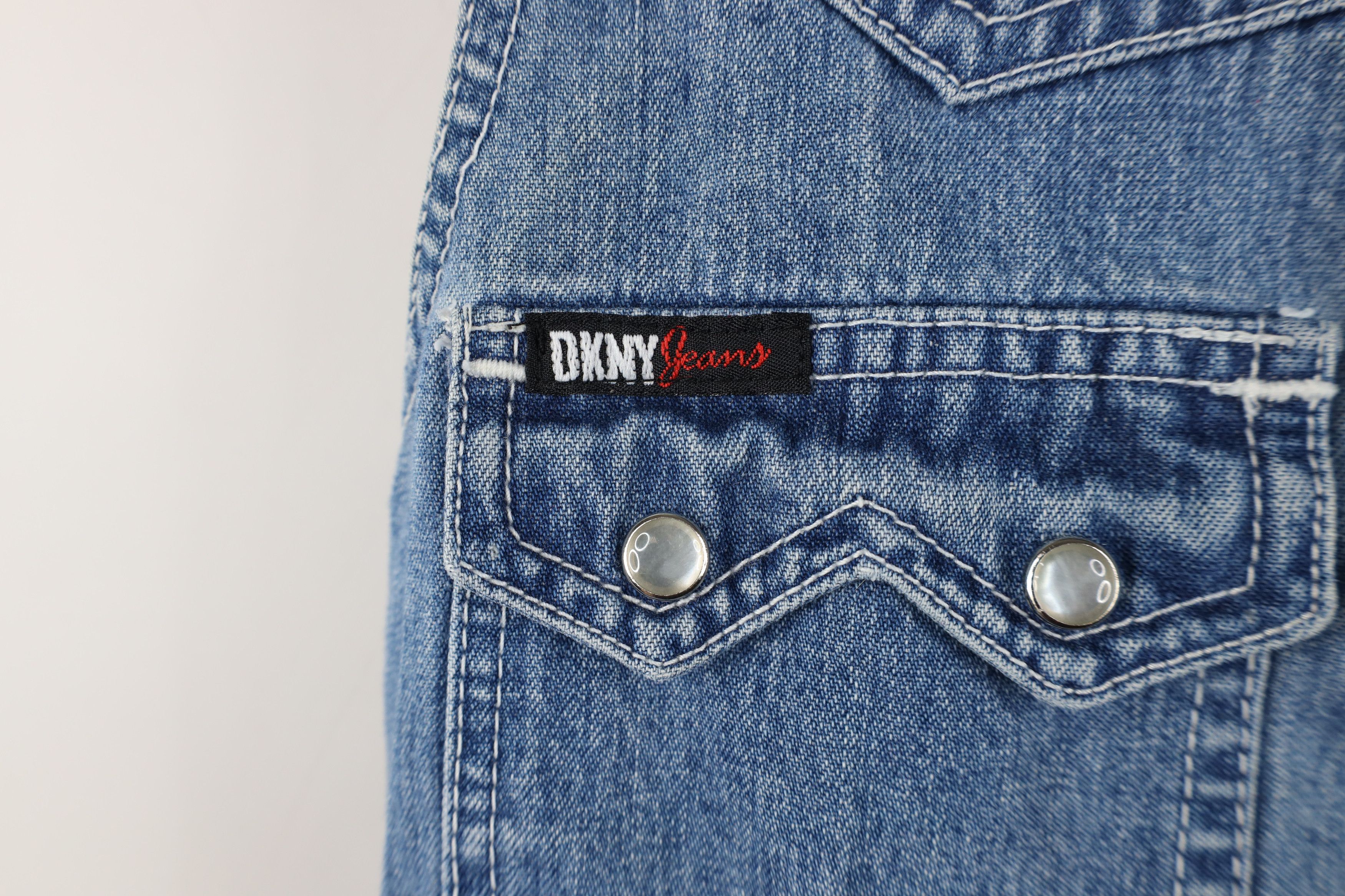 DKNY Vintage 90s DKNY Sleeveless Western Denim Jean Button Shirt Size S / US 4 / IT 40 - 4 Thumbnail