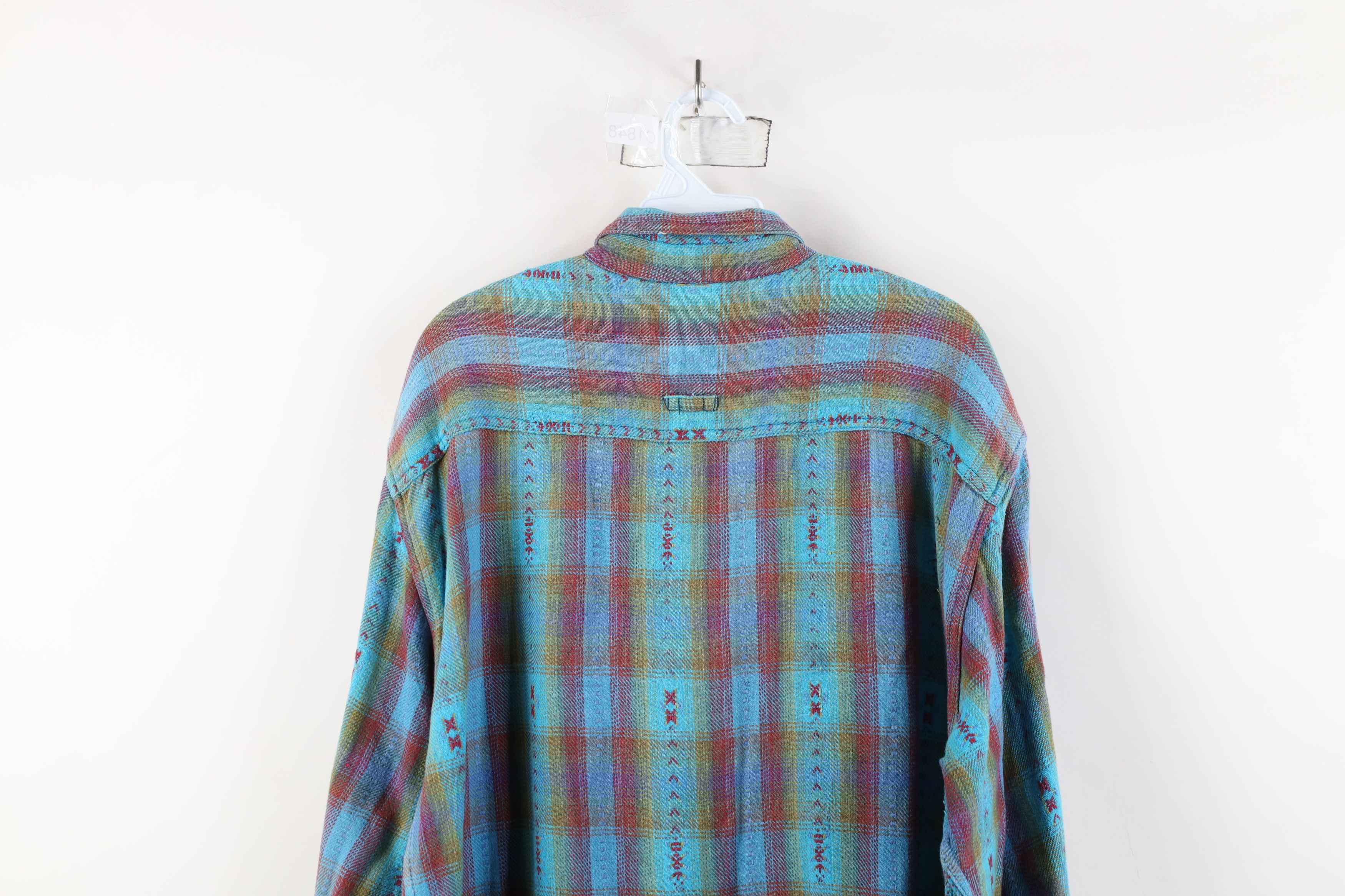 Vintage Vintage 90s Streetwear Southwestern Weave Button Shirt Size US L / EU 52-54 / 3 - 13 Thumbnail