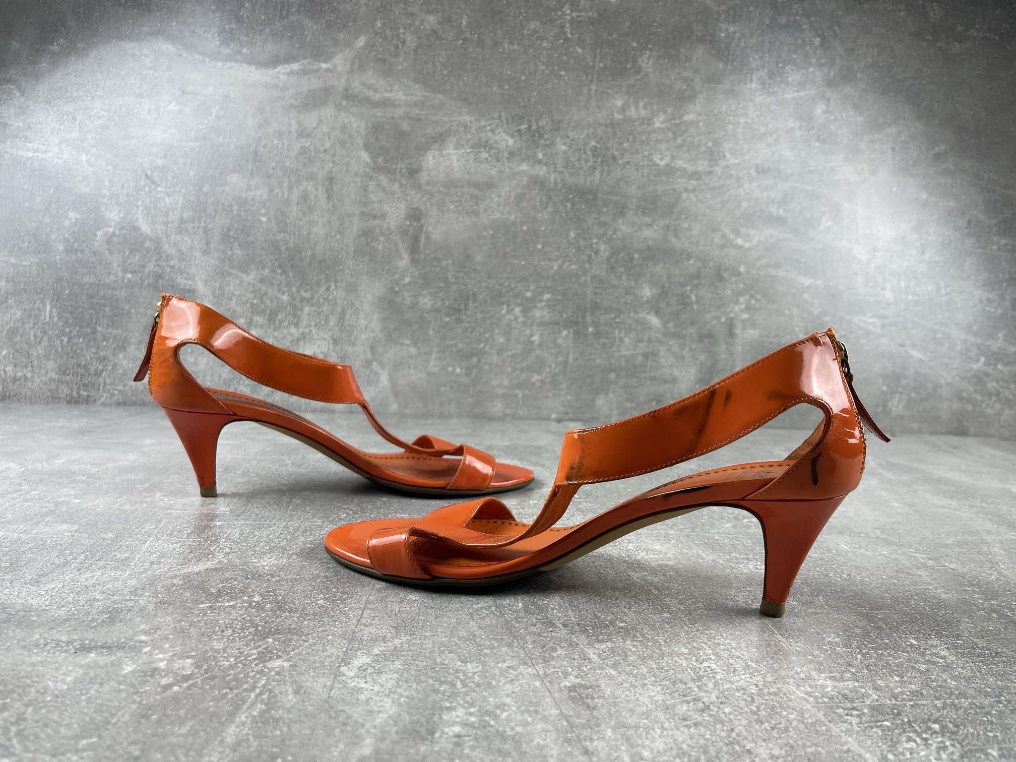 Moschino Moschino leather orange open toe heels sandals shoe Size US 8 / IT 38 - 4 Thumbnail