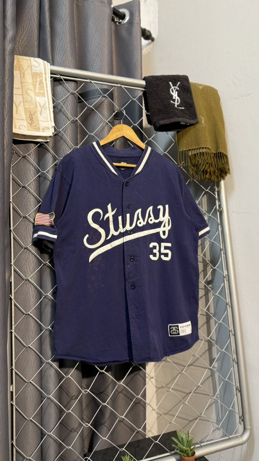 ‼️NEED GONE‼️ STUSSY BASEBALL NUMBER 35 SHIRT