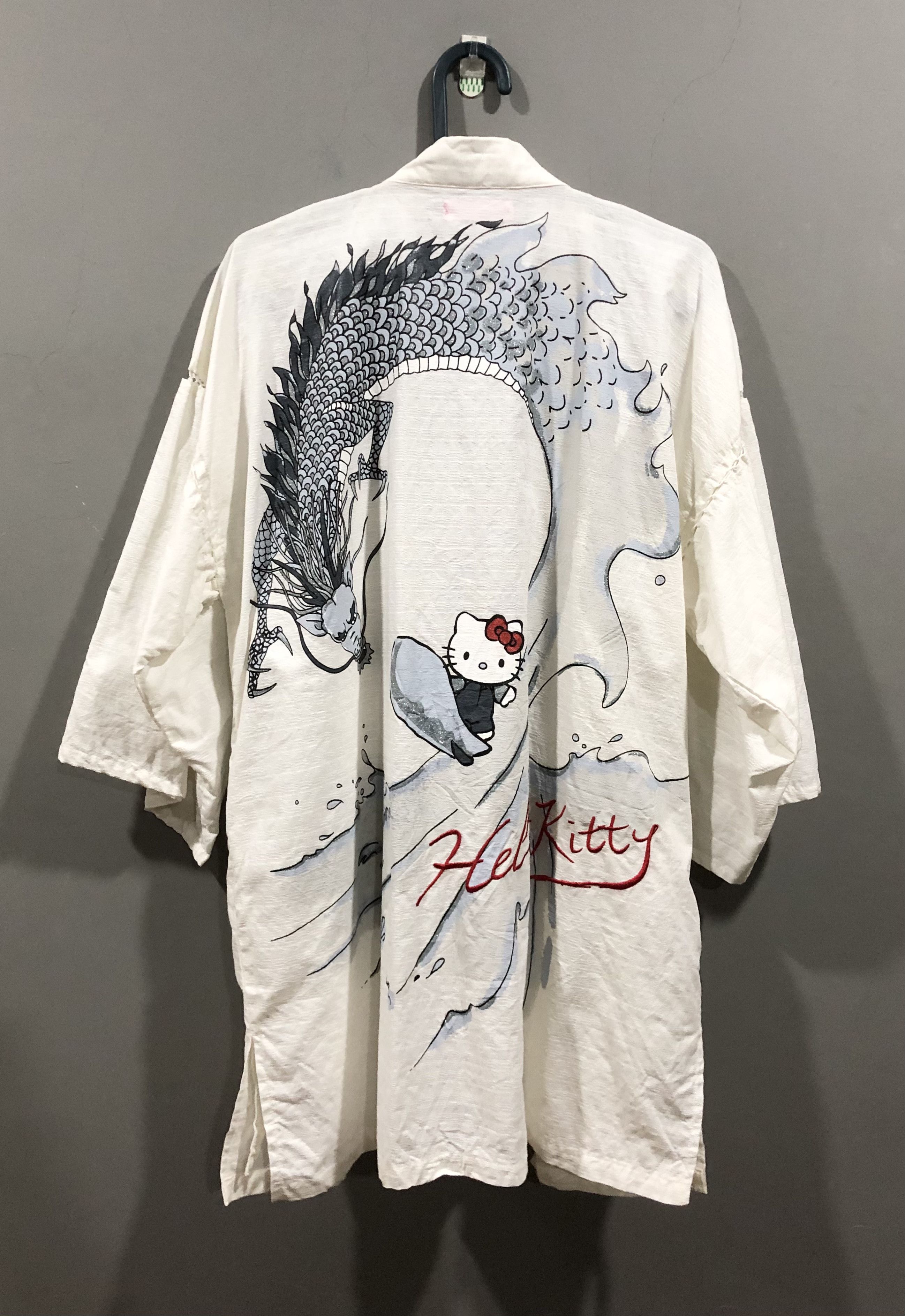 Japanese Brand Vintage Hello Kitty Surfing With Dragon Kimono Size US L / EU 52-54 / 3 - 1 Thumbnail