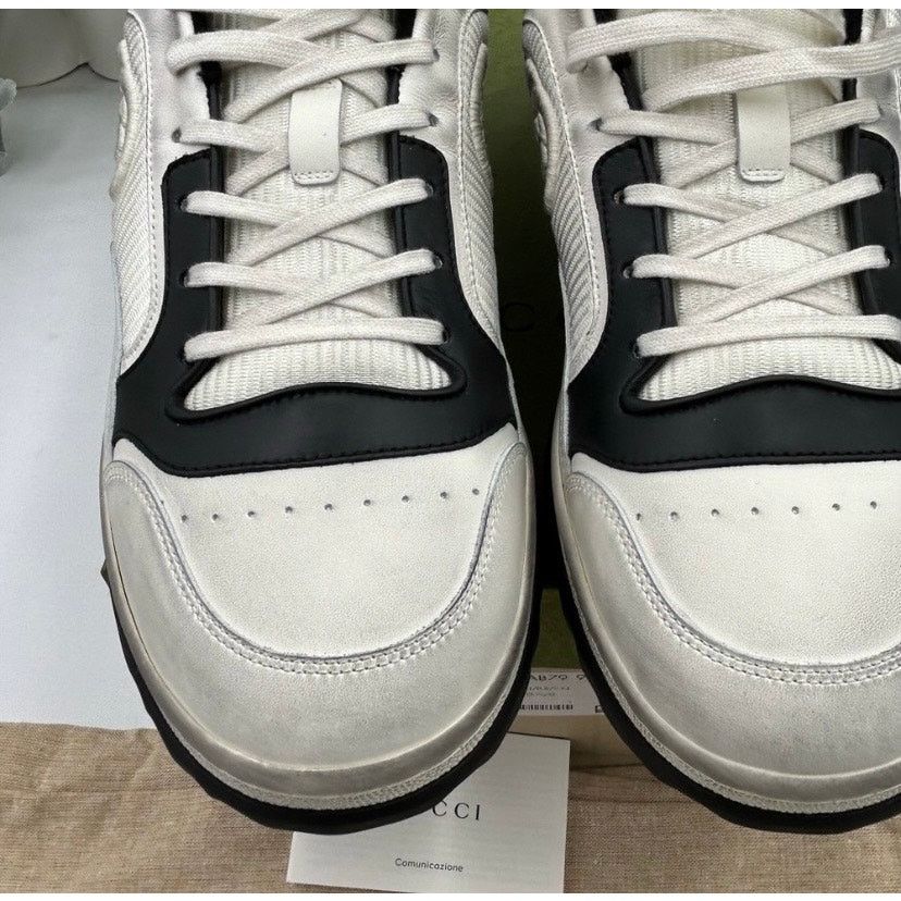 Gucci Men's Gucci Mac 80 distressed leather sneakers size 12 Size US 12.5 / EU 45-46 - 4 Thumbnail