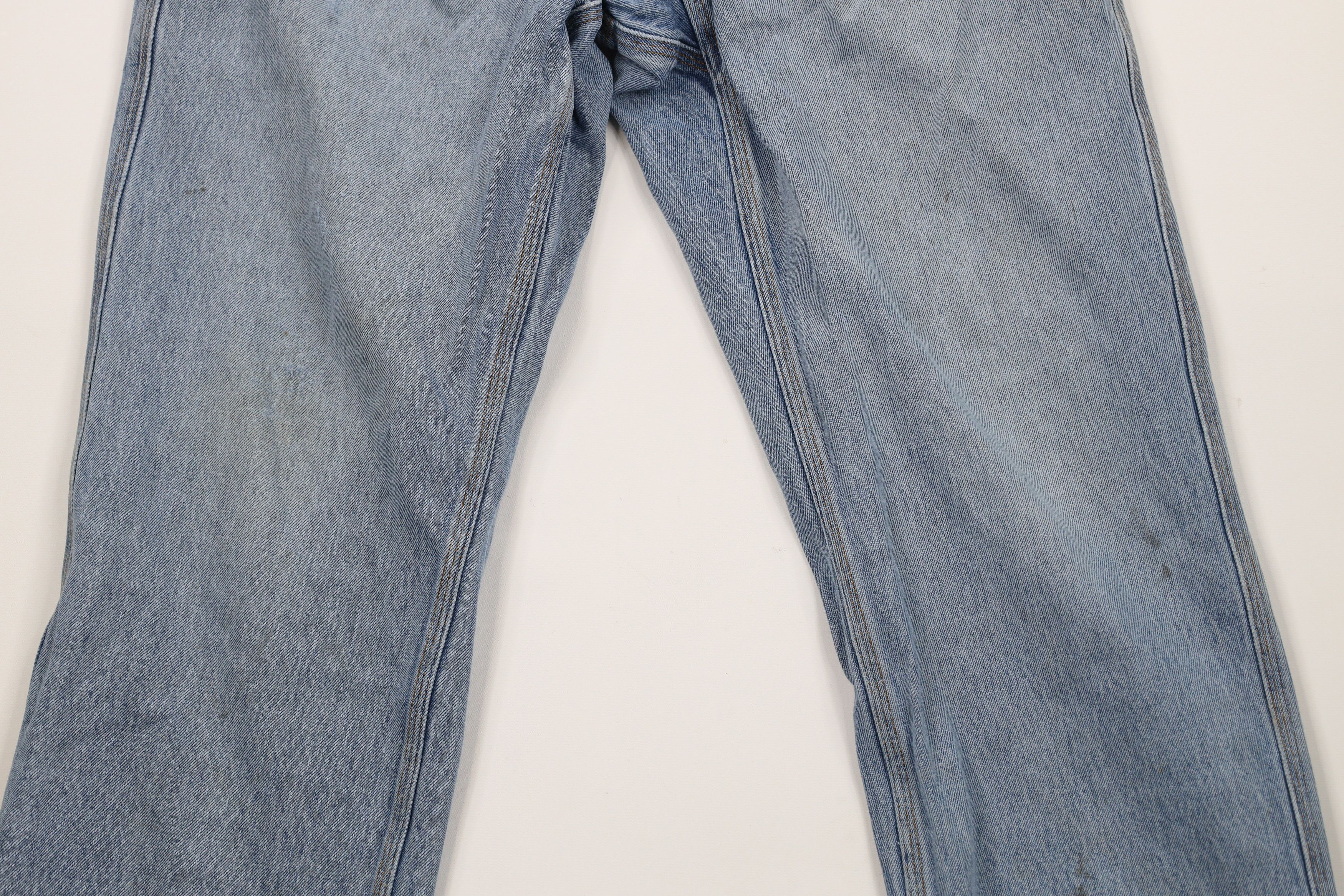 Duluth Trading Company × Vintage Duluth Trading Co Fit Thrashed Wide Leg Denim Jeans Blue Size US 35 - 3 Thumbnail
