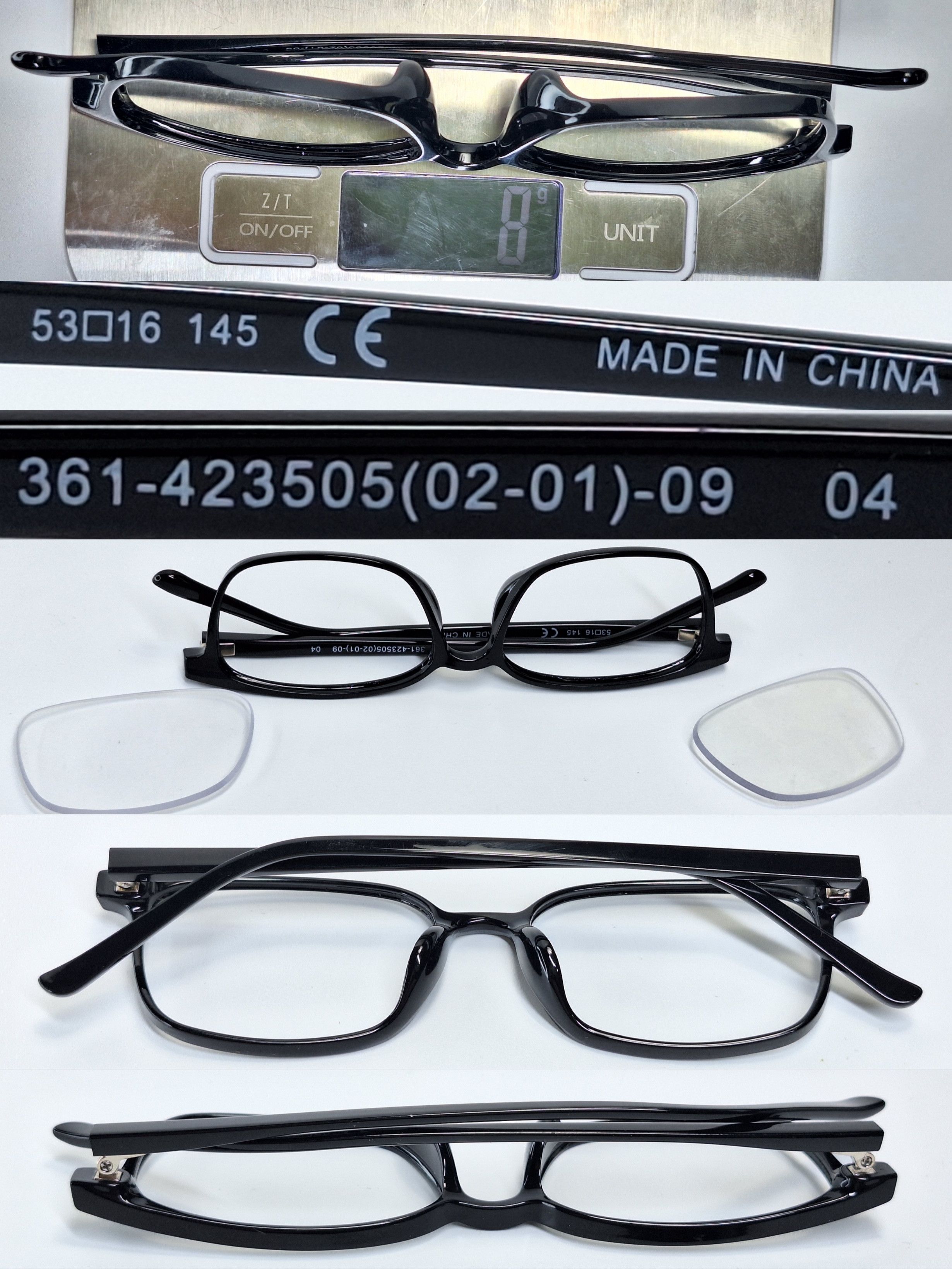 Uniqlo Uniqlo Square Ultra Light Frame 361-423505 8g Black Y2K Size ONE SIZE - 2 Thumbnail
