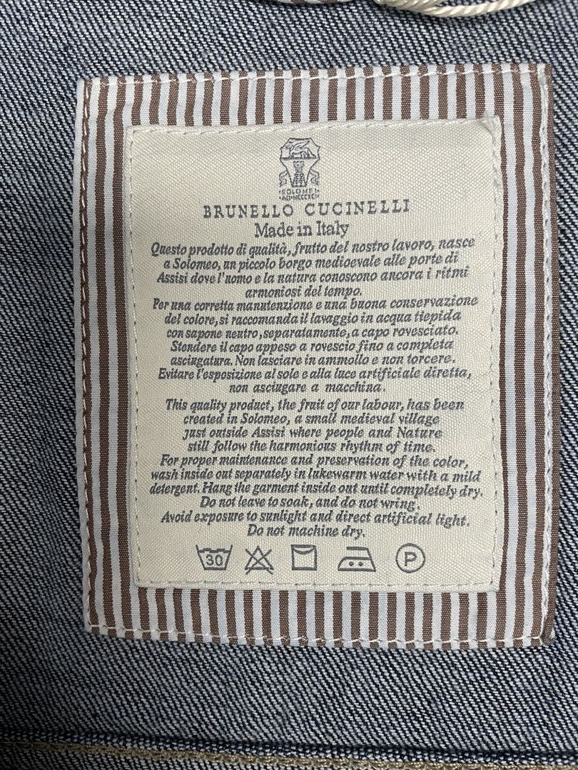 Brunello Cucinelli BRUNELLO CUCINELLI Classic Collar Denim Jacket Size US L / EU 52-54 / 3 - 9 Thumbnail