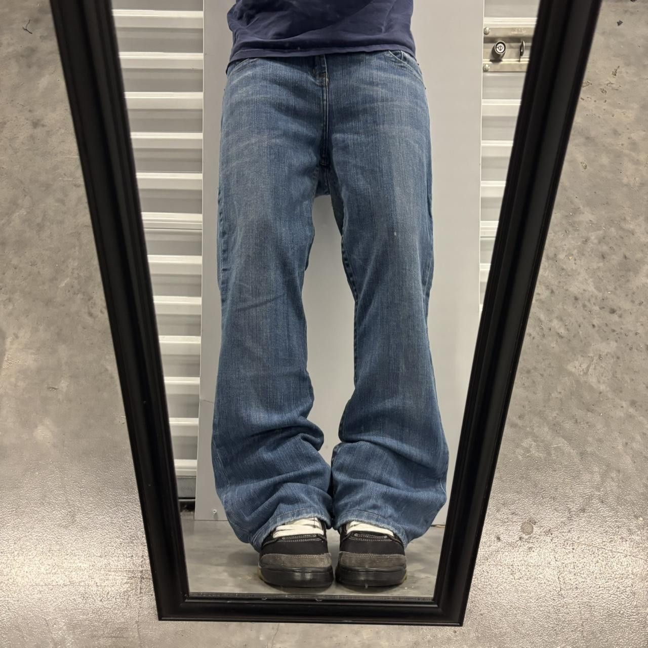Japanese Brand × Vintage Crazy Vintage Y2K/2000s Medium Wash Bootcut Flared Denim Jeans! Size US 36 / EU 52 - 1 Thumbnail