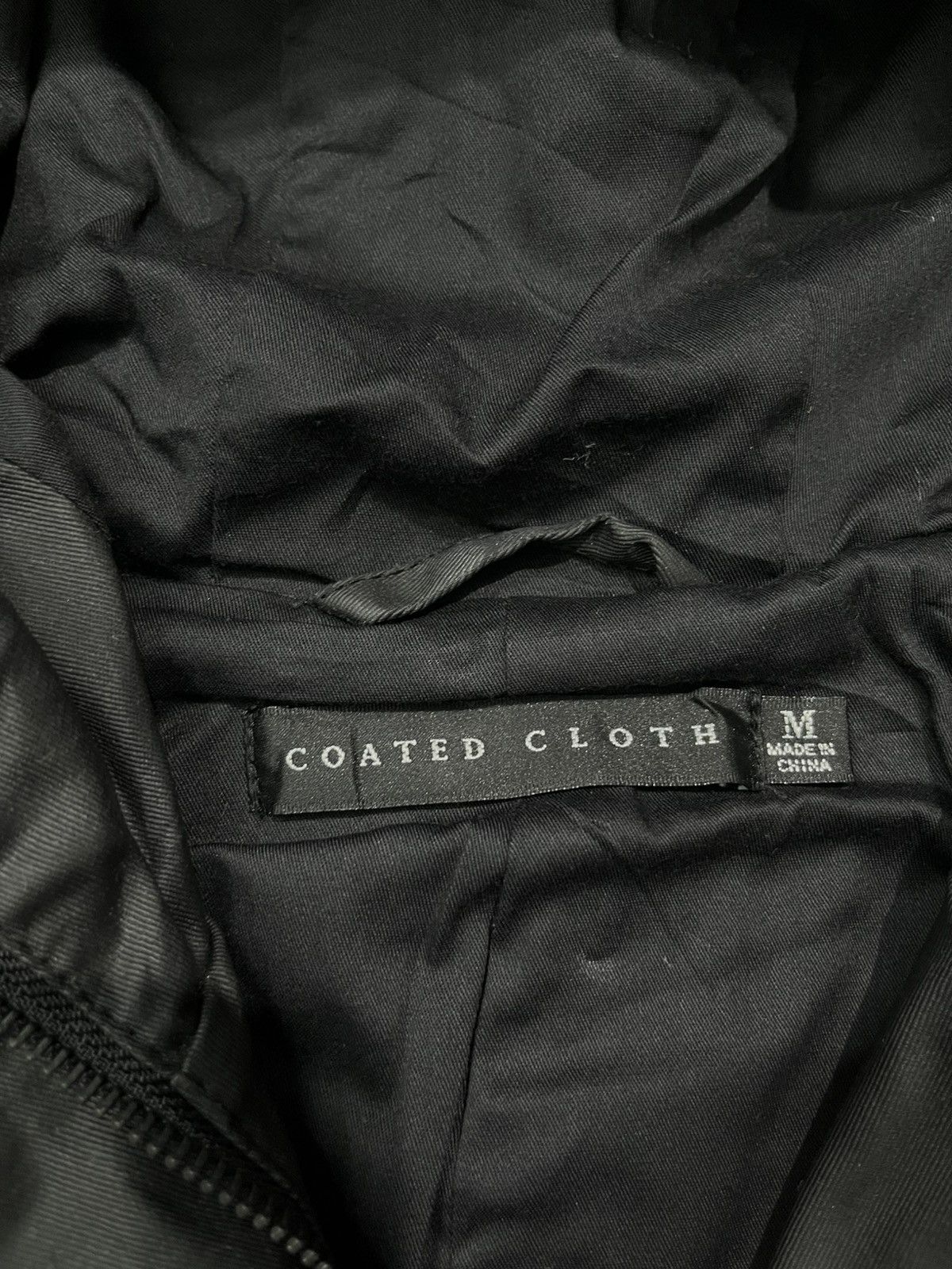 Japanese Brand 2000s Coated Cloth waxed black vkei moto jacket Size US M / EU 48-50 / 2 - 8 Thumbnail