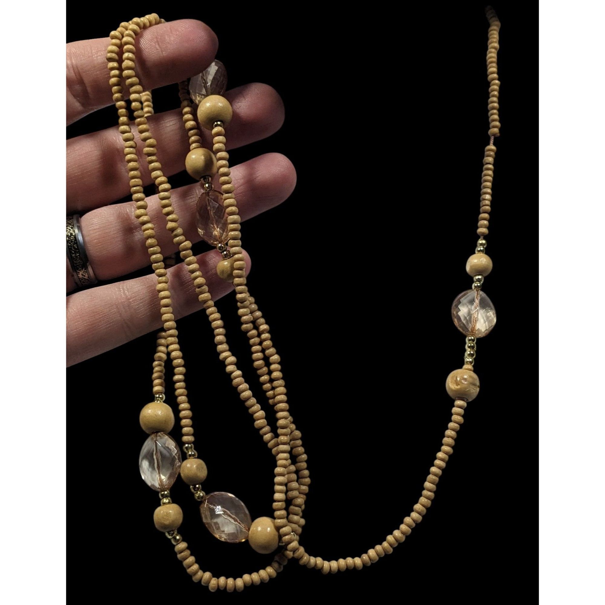Other Bohemian Nature Themed Wood And Glass Beaded Necklace Size ONE SIZE - 5 Thumbnail