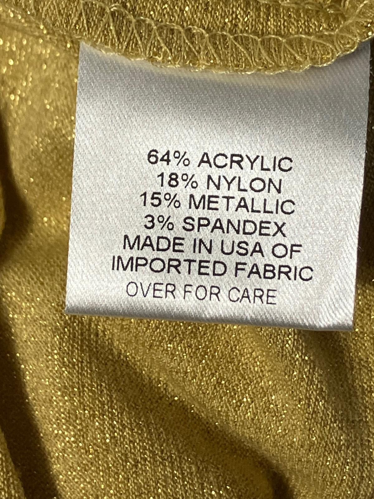 Other ABR New York Gold Metallic V Neck Top XL Stretch Size XL / US 12-14 / IT 48-50 - 6 Thumbnail