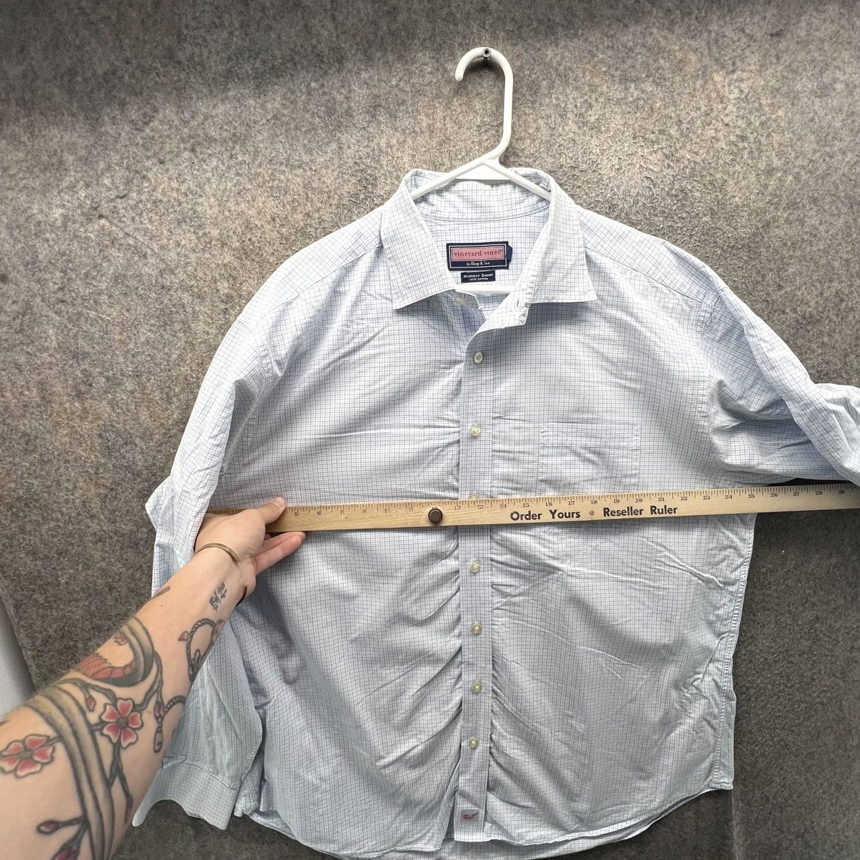 Vineyard Vines VINEYARD VINES Shirt Mens XL Blue Check Murray Long Sleeve Button Front Casual Size US XL / EU 56 / 4 - 5 Thumbnail