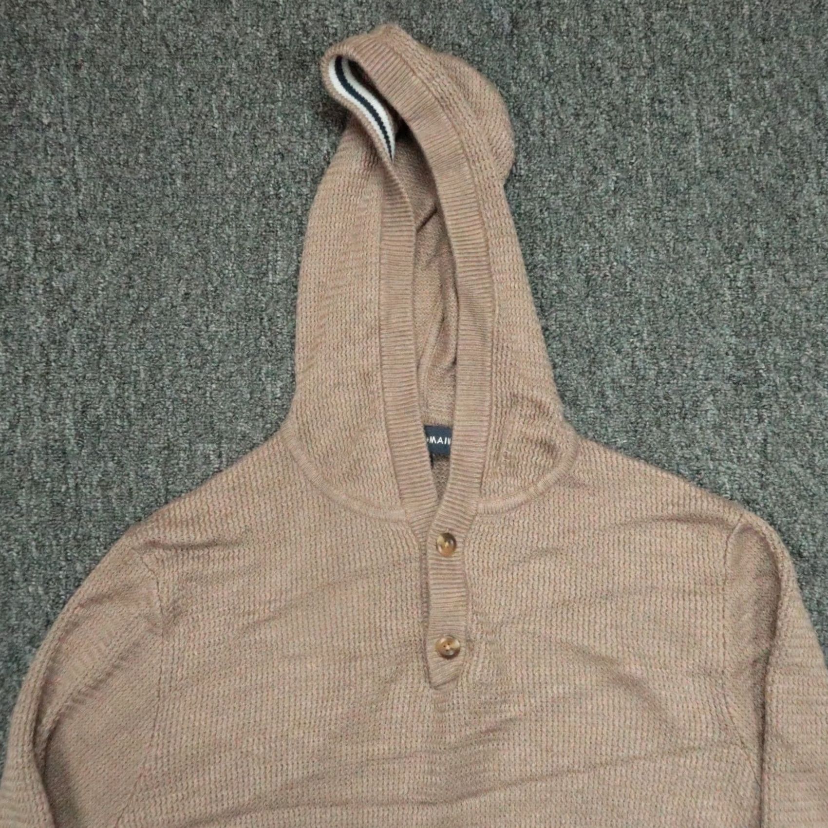 Mizzen+Main Mizzen Main Hoodie Mens Small Brown Cassady Knit Hooded Sweater Pullover Henley Shirt -Arranged for search visibility- Size US S / EU 44-46 / 1 - 2 Thumbnail