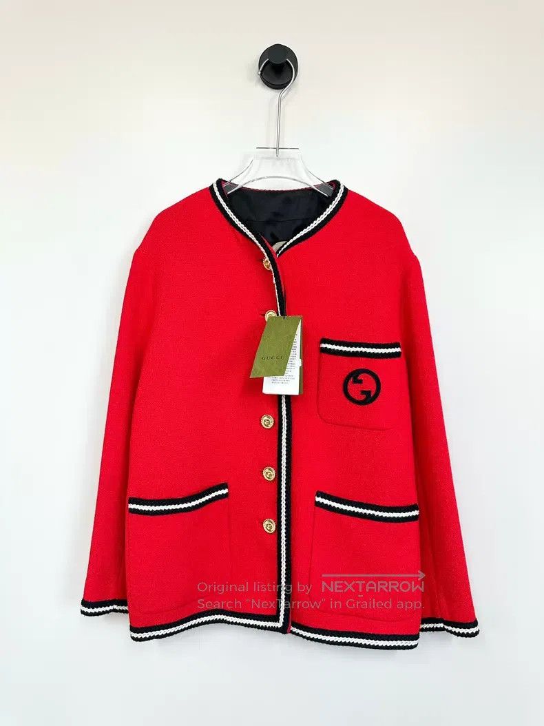 Gucci Gucci Red classic double G gold buckle jacket Size XS / US 0-2 / IT 36-38 - 1 Thumbnail