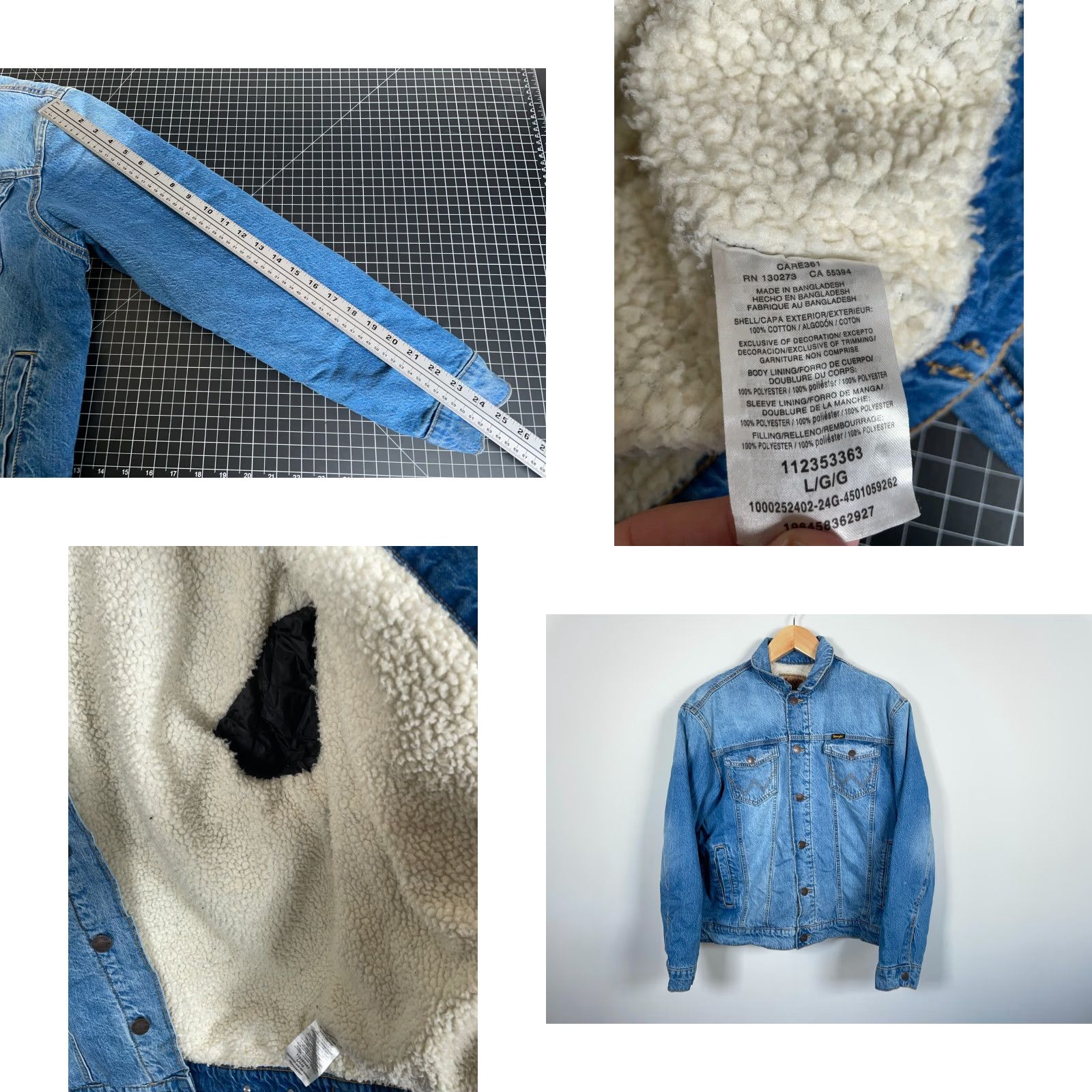 Wrangler VINTAGE Wrangler Jean Jacket Main Point/Brand: Wrangler Retro Sherpa-Lined Denim Jacket Adult Large Blue Denim Grunge 90s Mens Size US 33 - 8 Thumbnail