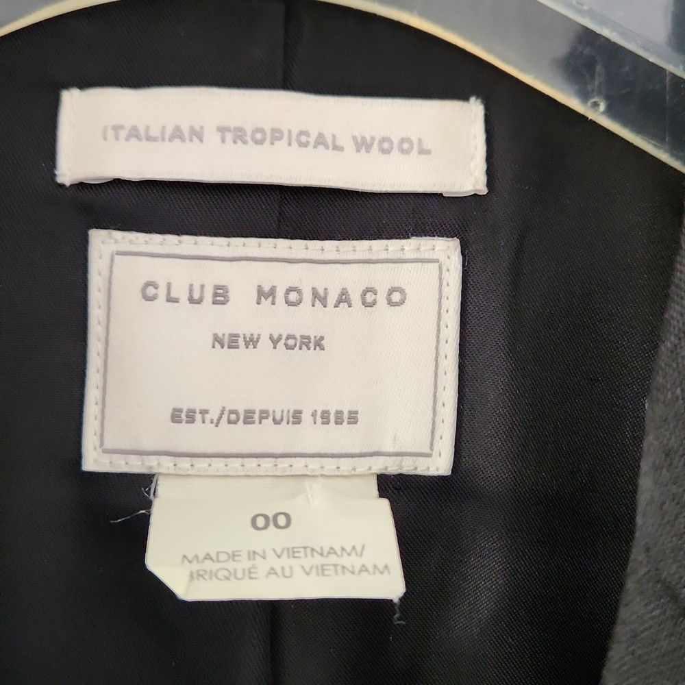 Club Monaco CLUB MONACO | Wool Blazer Skirt Suit Set Black Sz 00 0 Size XS / US 0-2 / IT 36-38 - 6 Thumbnail