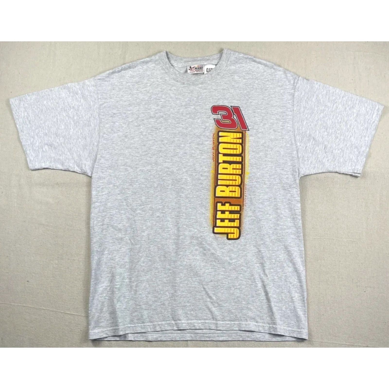 Vintage VINTAGE CAT NASCAR T-Shirt Gray Crew Neck Short Sleeve 90s Jeff Burton Racing Sz L Men Shirt/Cotton Logo Double-Sided Size US L / EU 52-54 / 3 - 3 Thumbnail