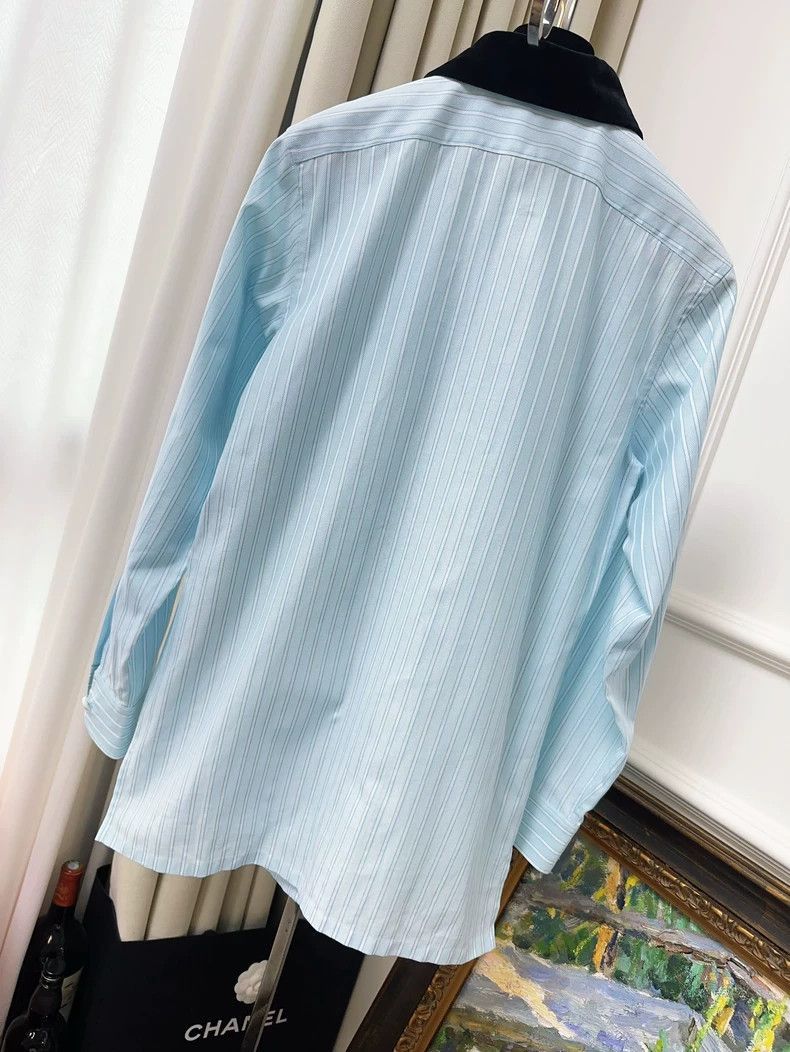 Chanel Chanel 22B Blue Stripe Long Sleeve Shirt Size M / US 6-8 / IT 42-44 - 2 Thumbnail