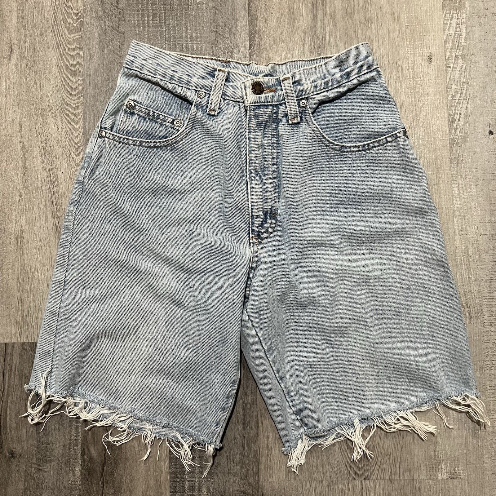 Vintage Lavechia Italian Style Blue Denim Cut Off 80s Jorts Shorts Size 26" / US 2 / IT 38 - 2 Thumbnail