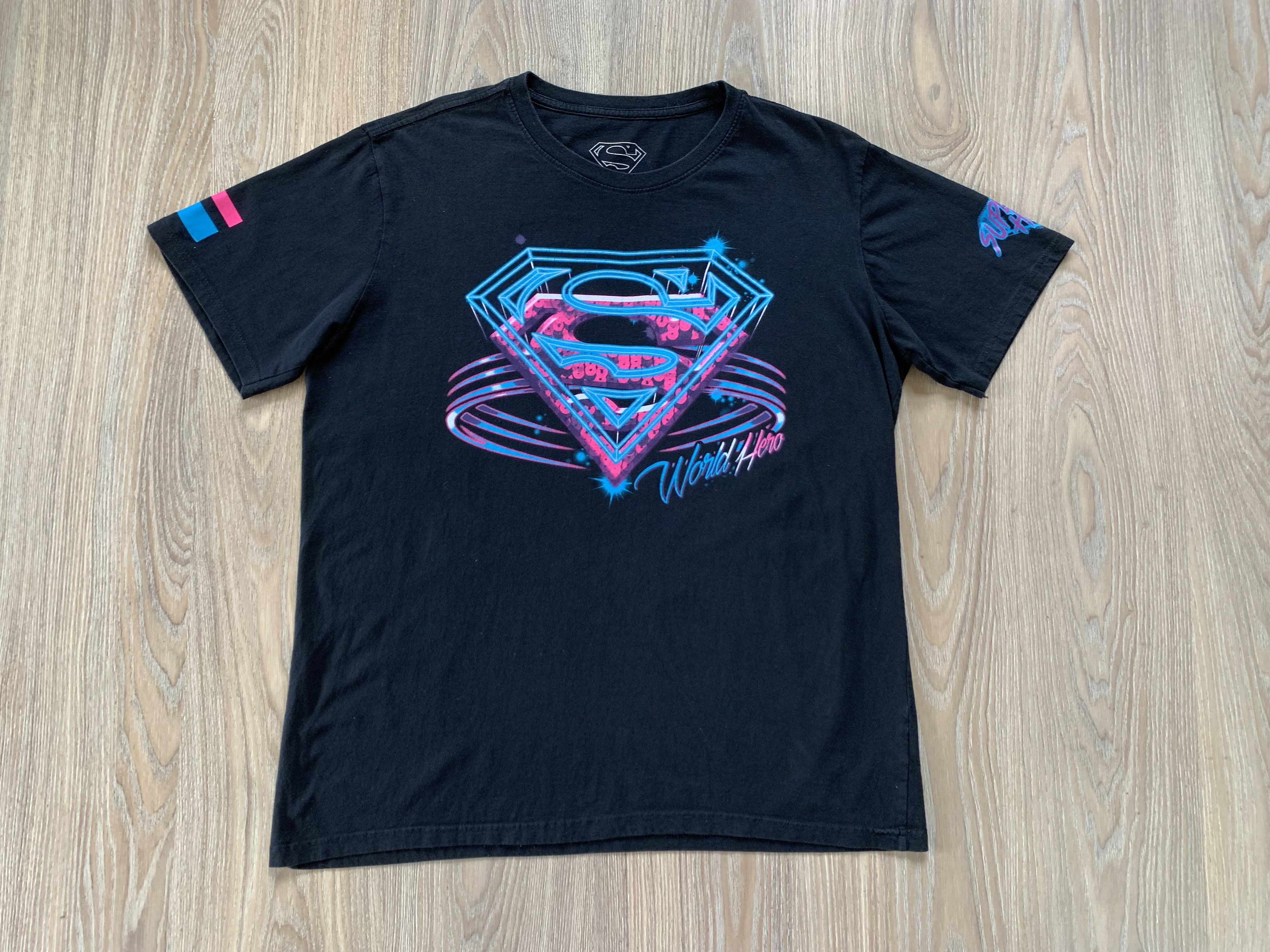 DC Comics × Marvel Comics Vintage DC Comics Superman World Hero T Shirt Size US XXL / EU 58 / 5 - 2 Thumbnail