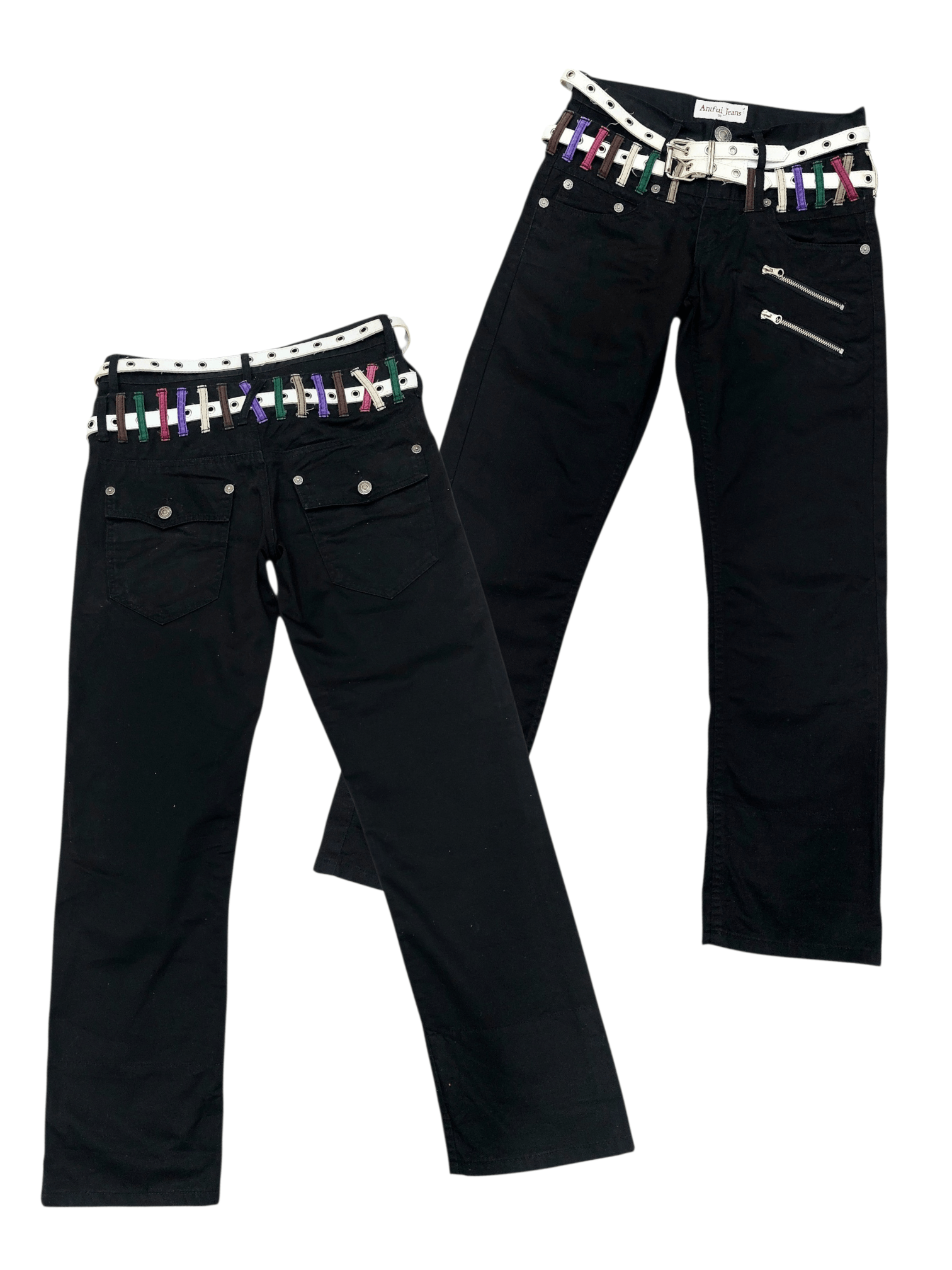 Le Grande Bleu (L.G.B.) Double Waist Cyber Punk Reaper Antfui Jeans Size US 30 / EU 46 - 2 Thumbnail
