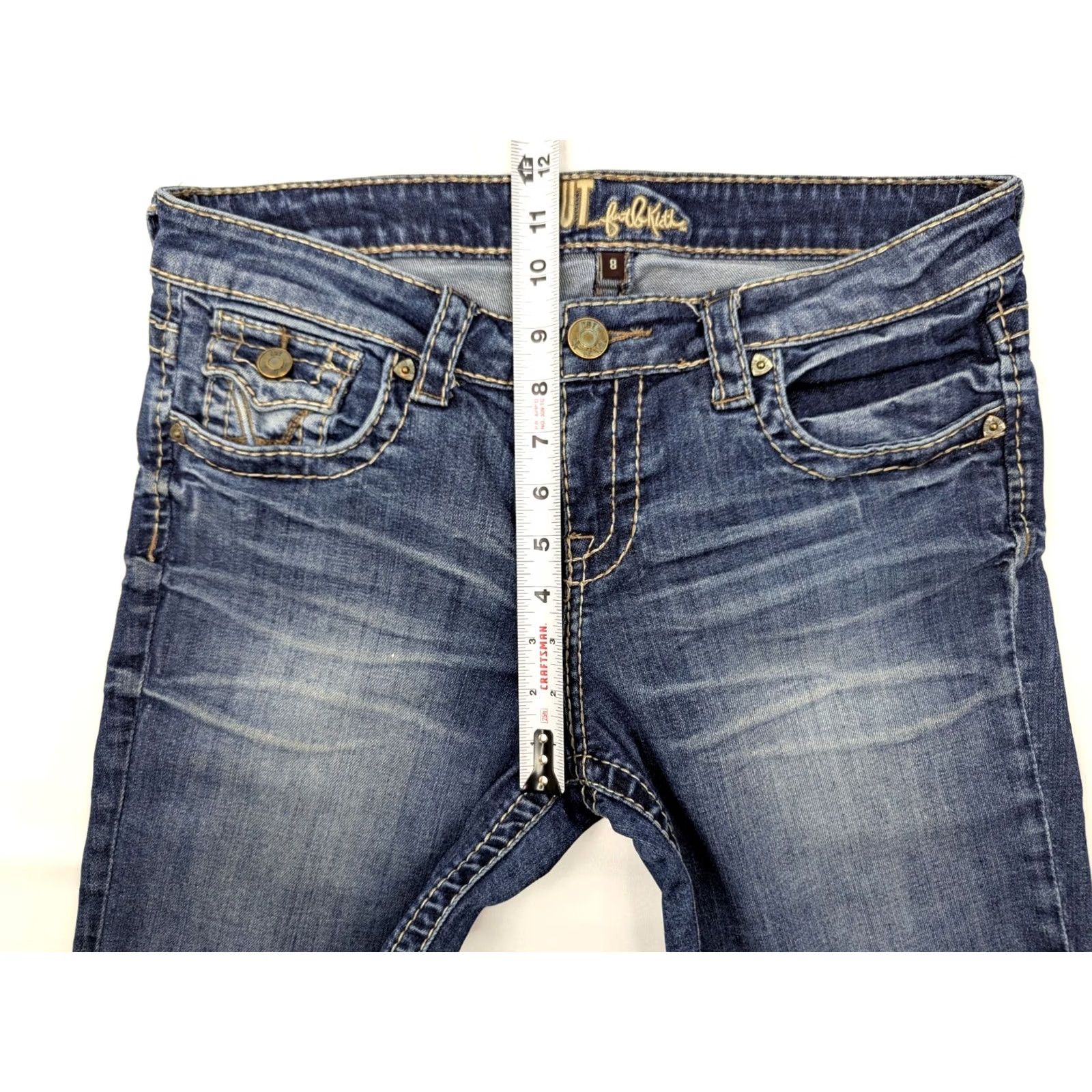 Vintage KUT from the Kloth Bermuda Shorts Women 8 Knee Length Denim Blue 32x14 Mid Rise Button Zipper 5-Pocket Stretch Classic Casual Size 30" / US 8 / IT 44 - 5 Thumbnail
