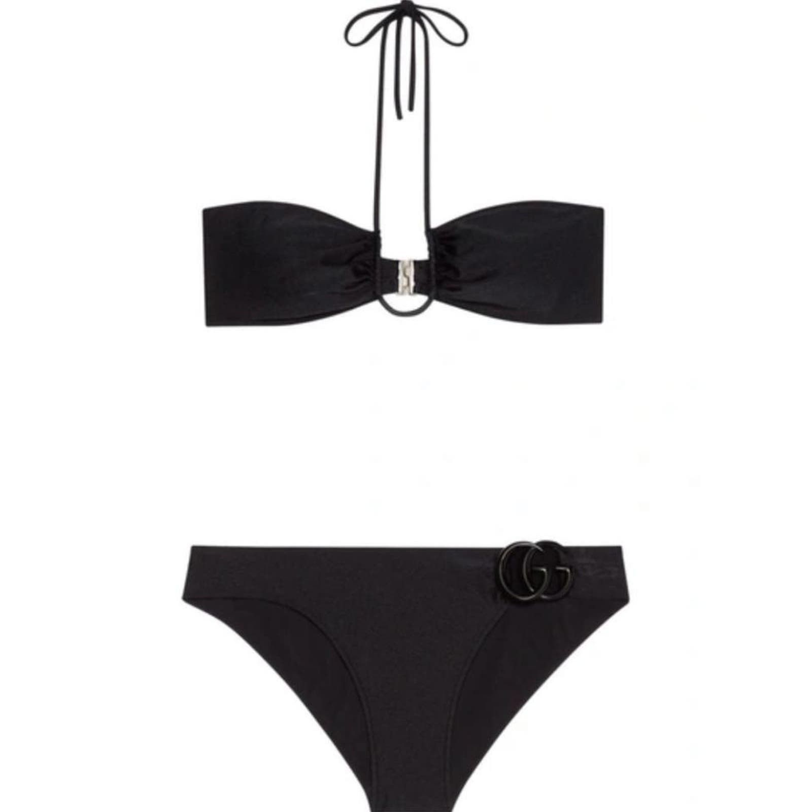 image of Gucci GG Logo Marmont Bikini Set in Black, Women's (Size XS)