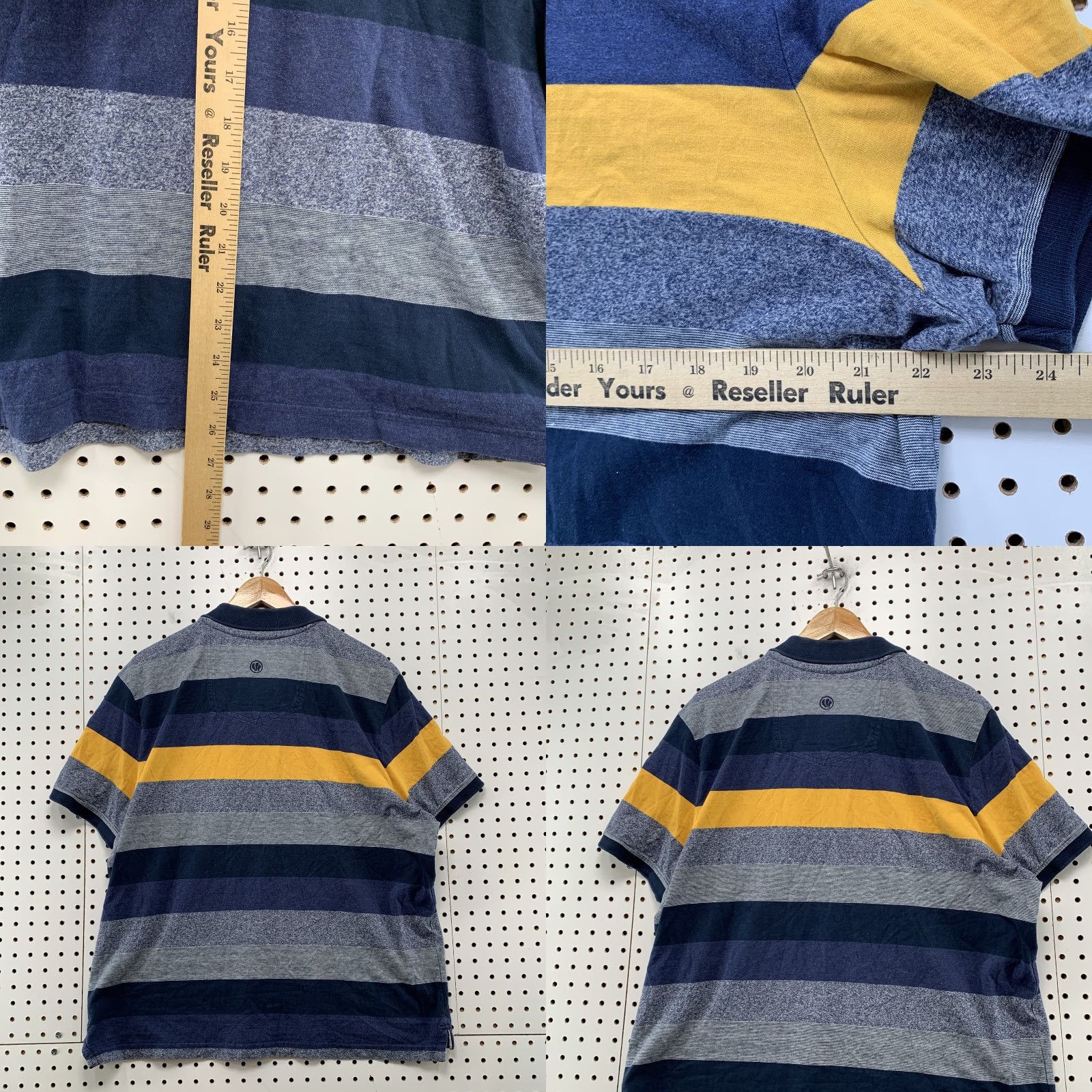 Vintage Fat Face Polo Shirt Mens 2XL Striped Short Sleeve Collared Golf Casual Yellow Blue Mens 2XL Polo Size US XXL / EU 58 / 5 - 8 Thumbnail