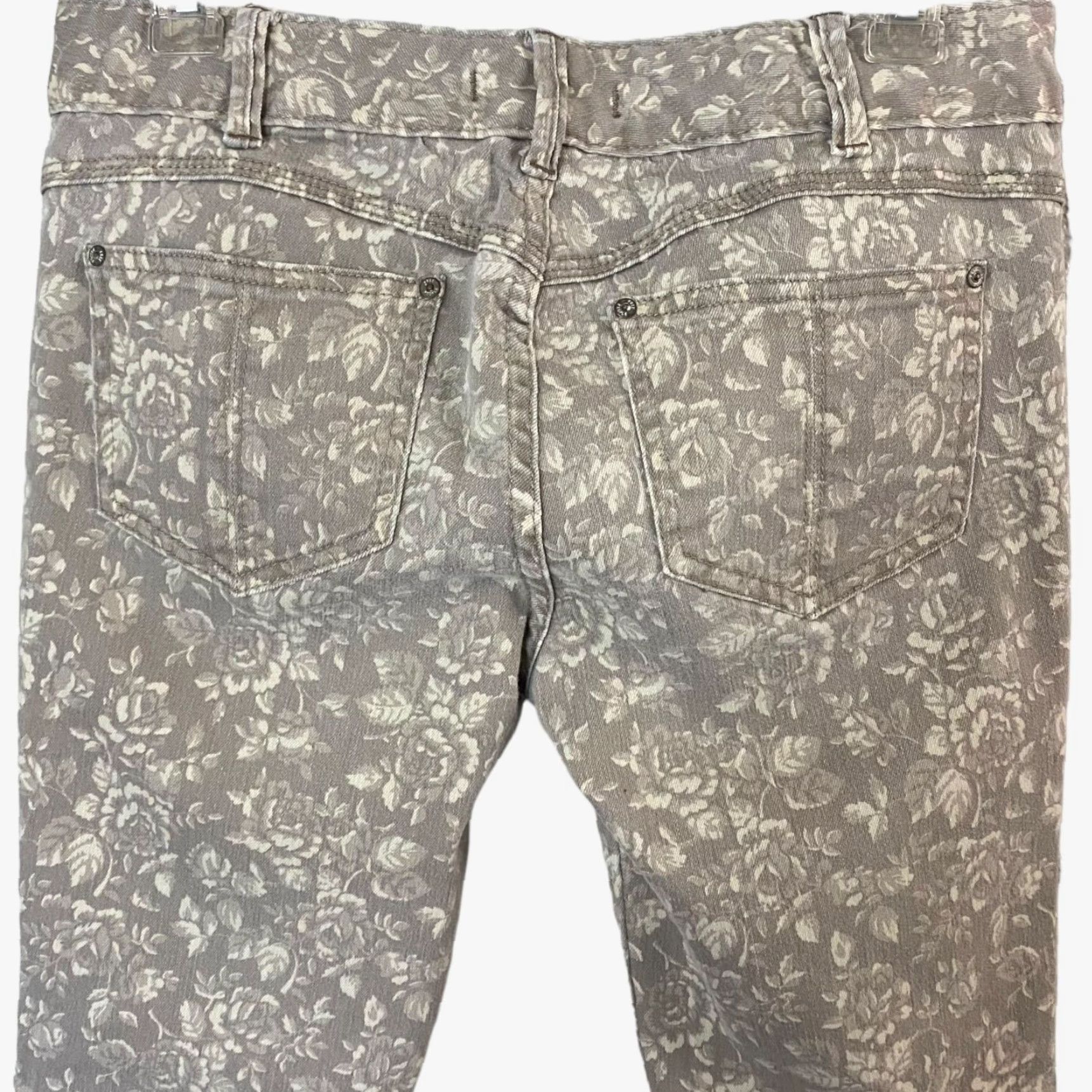 Free People Free People Floral Print Skinny Jeans Womens 26 Gray Stretch Denim Pants Size 26" / US 2 / IT 38 - 6 Thumbnail