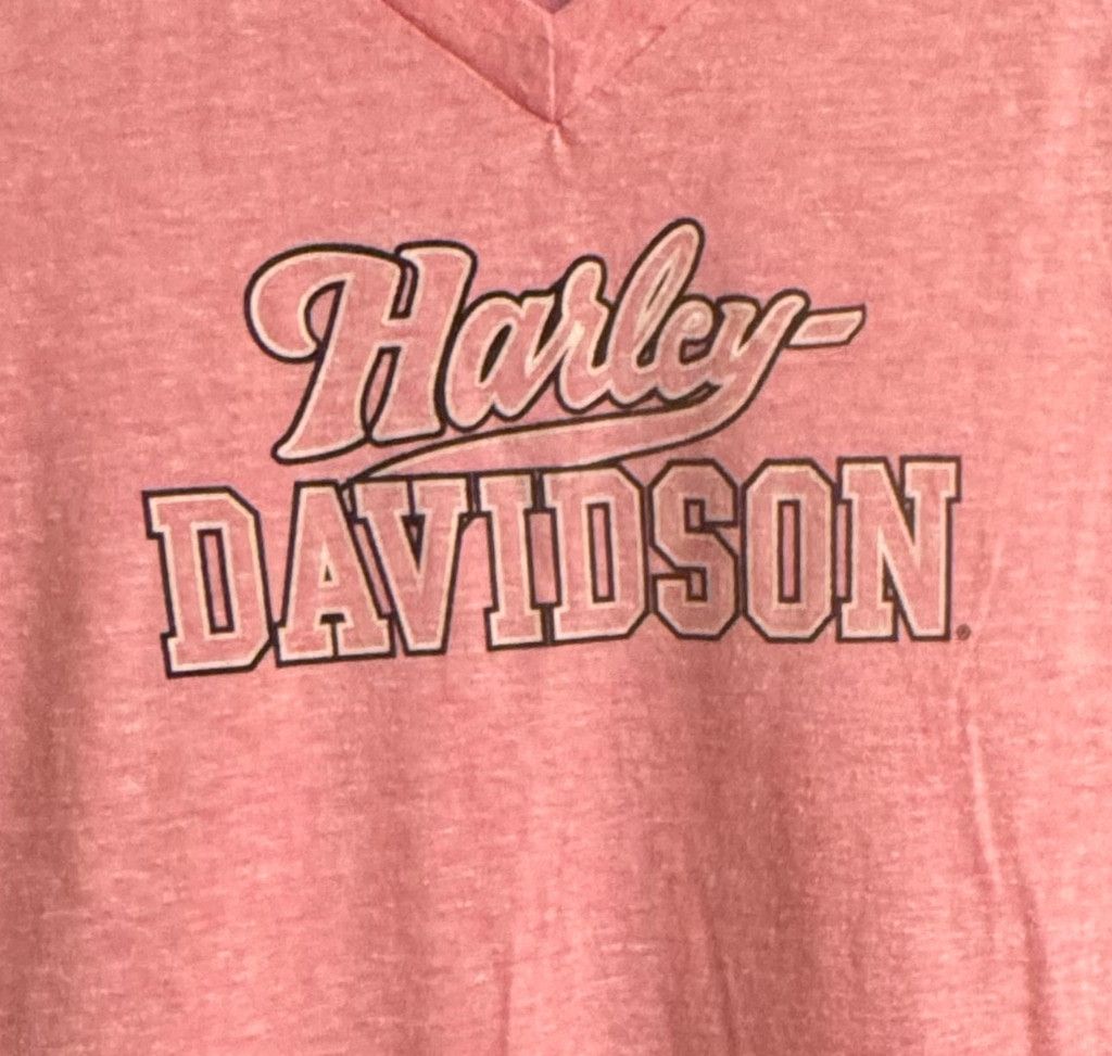 Harley Davidson Harley-Davidson Women's Pink V-Neck Raglan Tee Medium Shirt Size S / US 4 / IT 40 - 3 Thumbnail