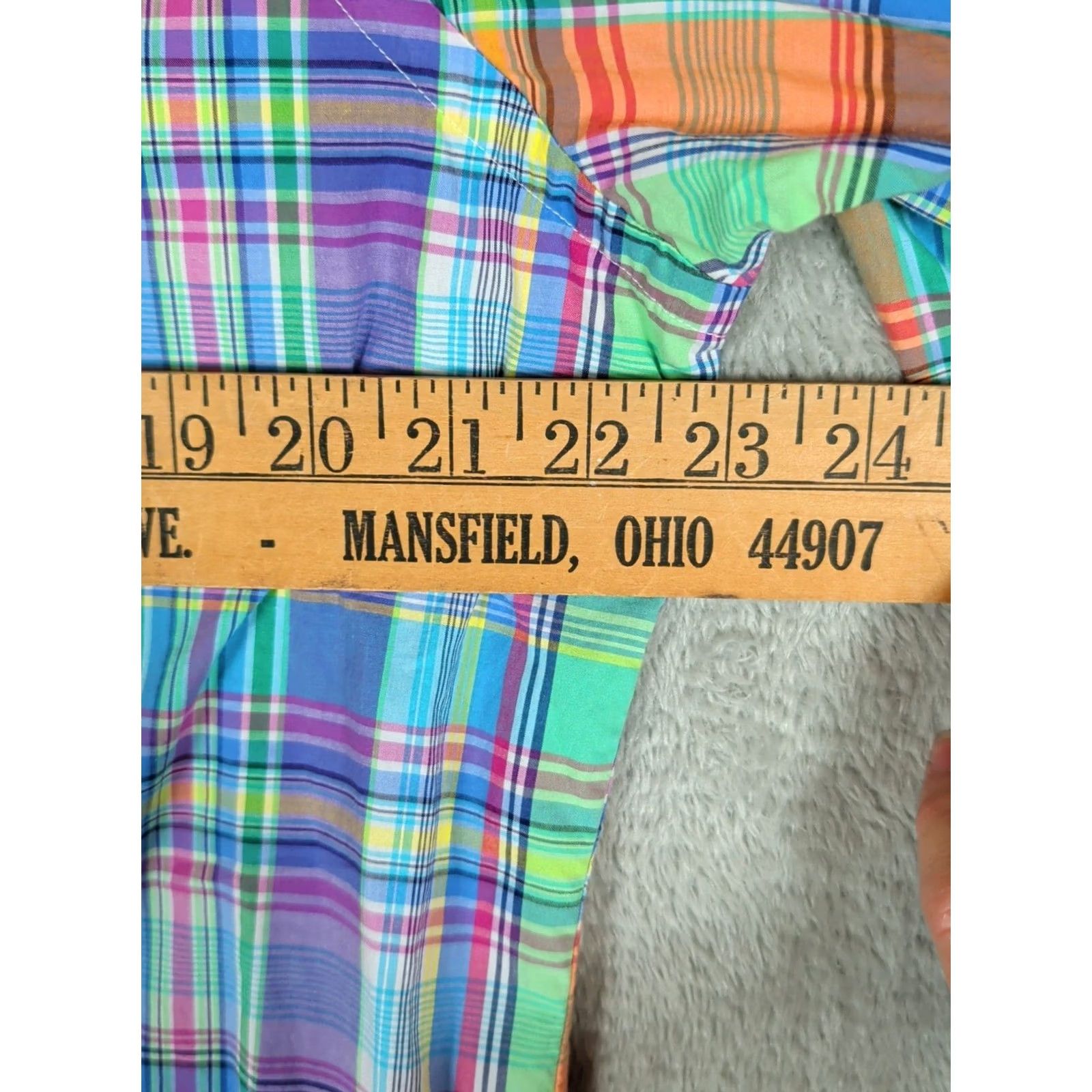 Polo Ralph Lauren Polo Ralph Lauren Pastel Plaid Shirt Mens L Long Sleeve Stretch Cotton Preppy Shirt Size US L / EU 52-54 / 3 - 6 Thumbnail