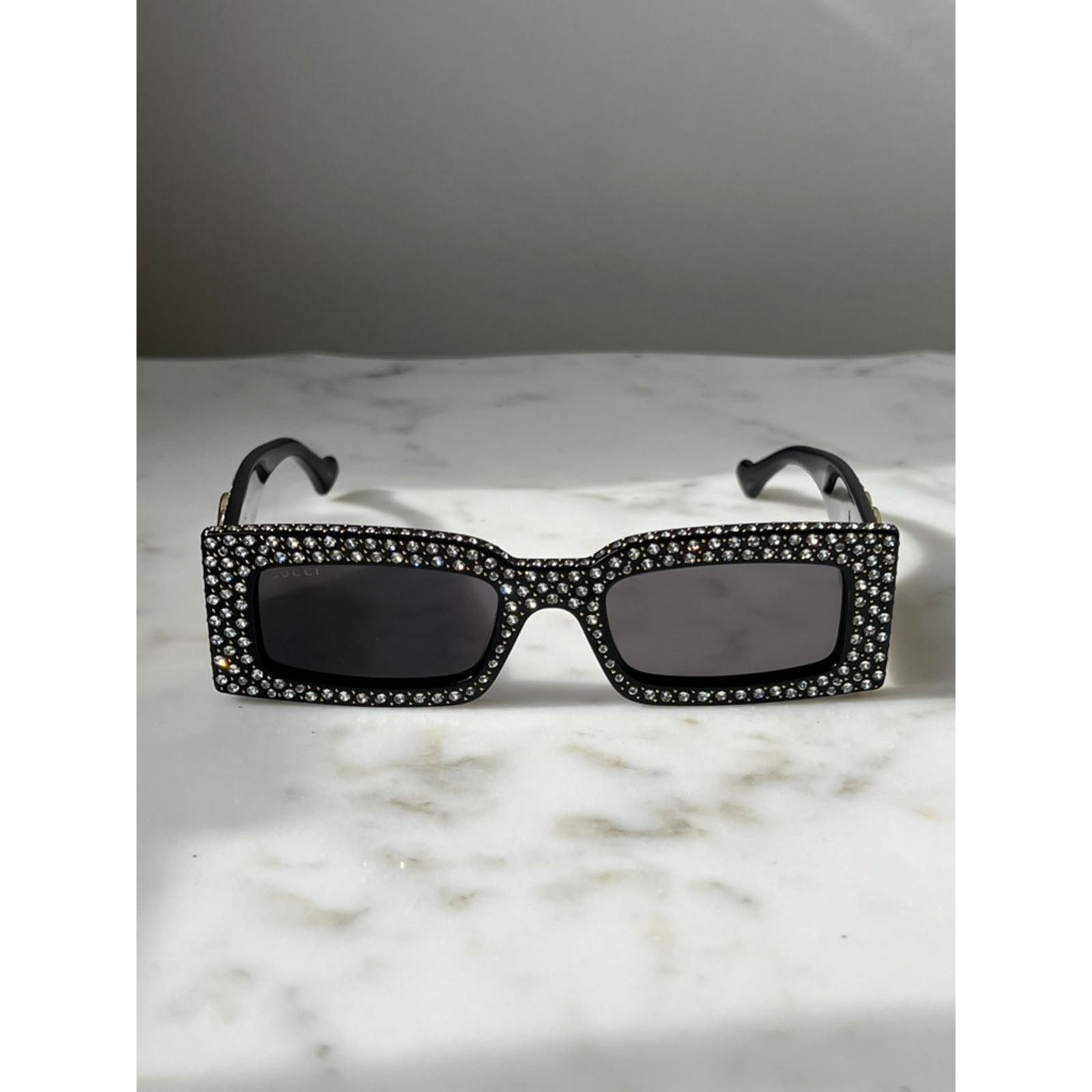 Gucci NEW Gucci GG1425S Crystal Black Marmont Sunglasses $1305 Size ONE SIZE - 2 Thumbnail