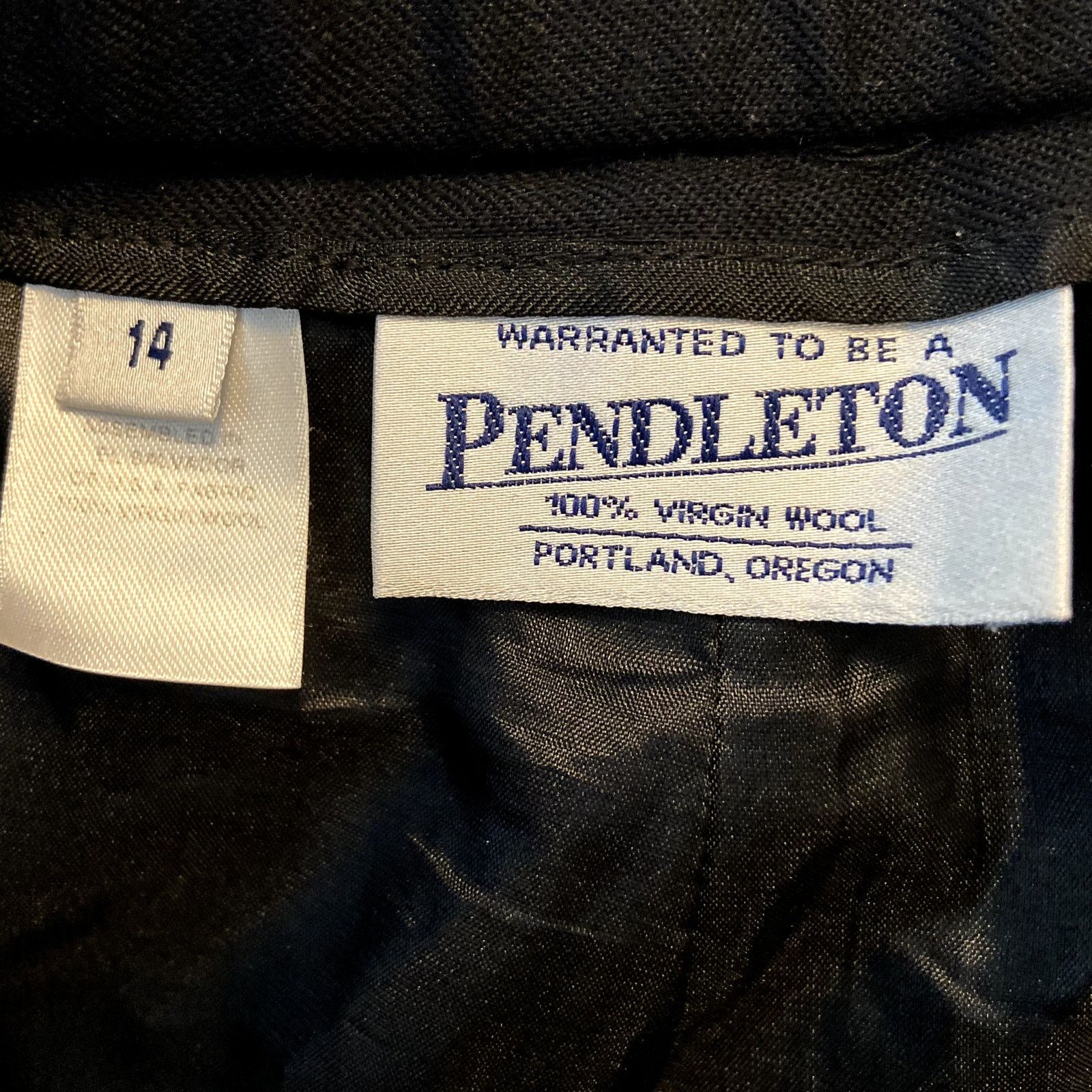 Pendleton VTG Pendleton Trouser Pants 100% Virgin Wool Zip Up Black 14 Size 36" / US 14 / IT 50 - 2 Thumbnail