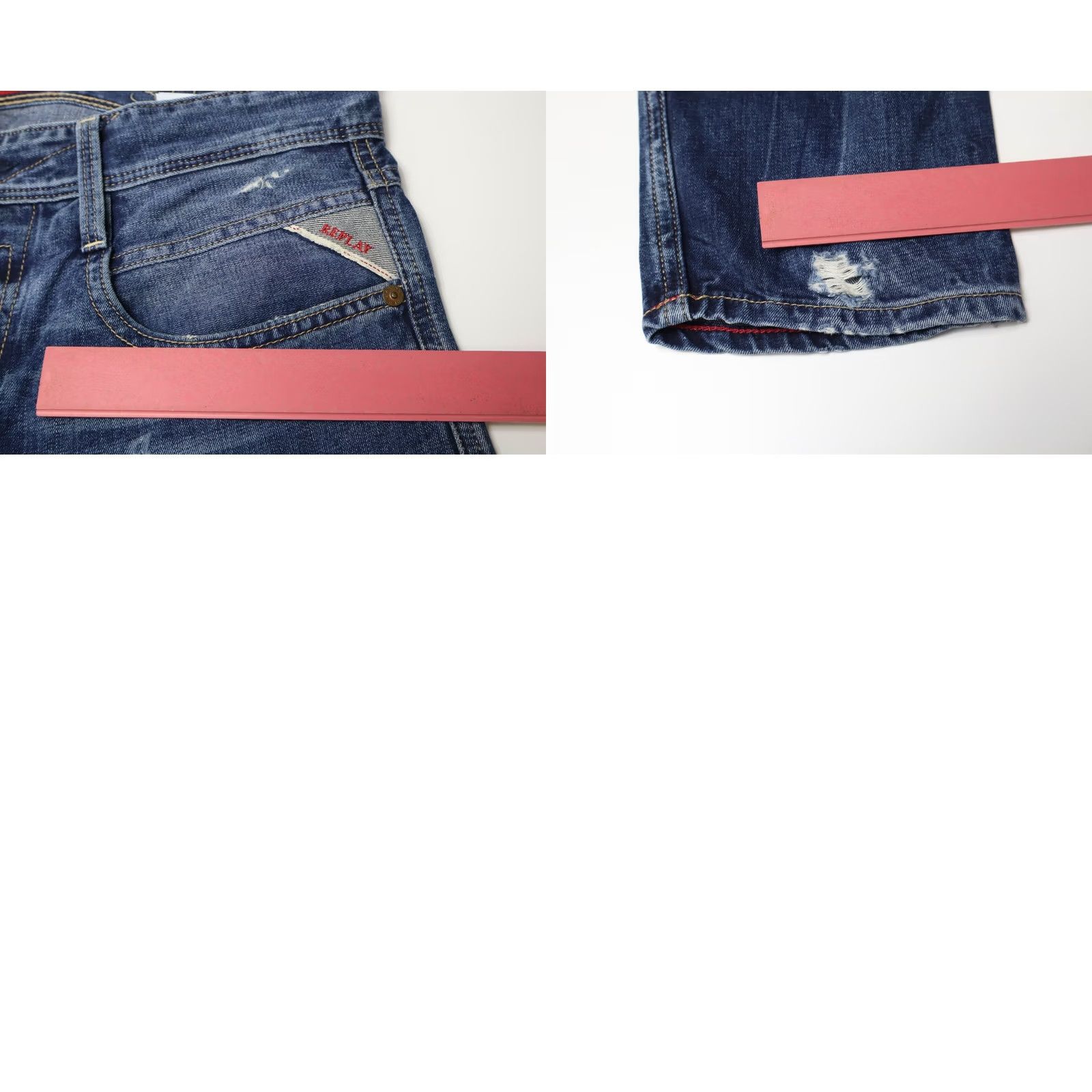 Replay REPLAY Jeans Men's W30/L32 Slim Fit Distressed Faded Whiskers Zip Fly Size US 30 / EU 46 - 9 Thumbnail