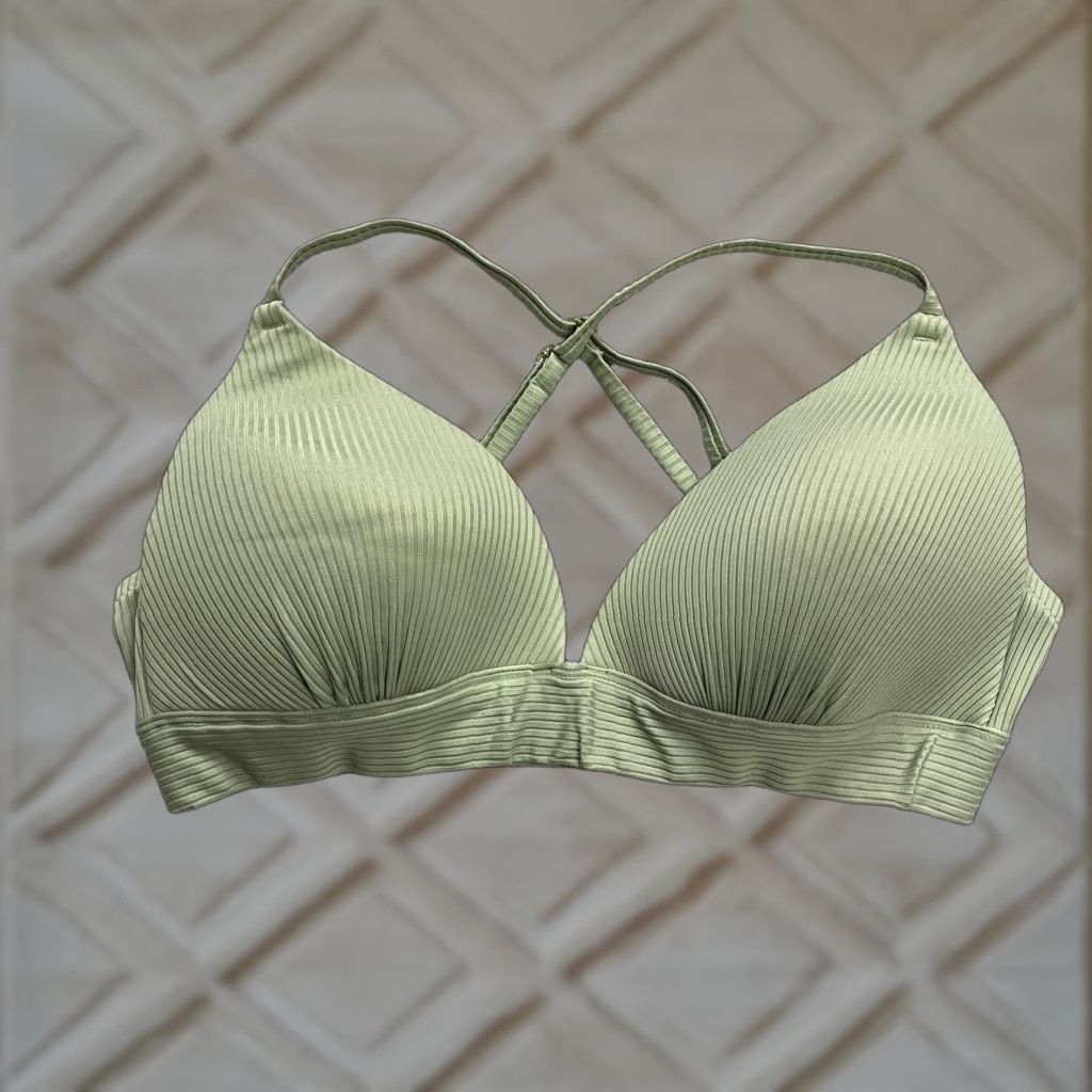 H&M H&M Bikini Top Womens US14 Green Push Up Padded Adjustable Strap Beach Swimwear Size XL / US 12-14 / IT 48-50 - 1 Thumbnail