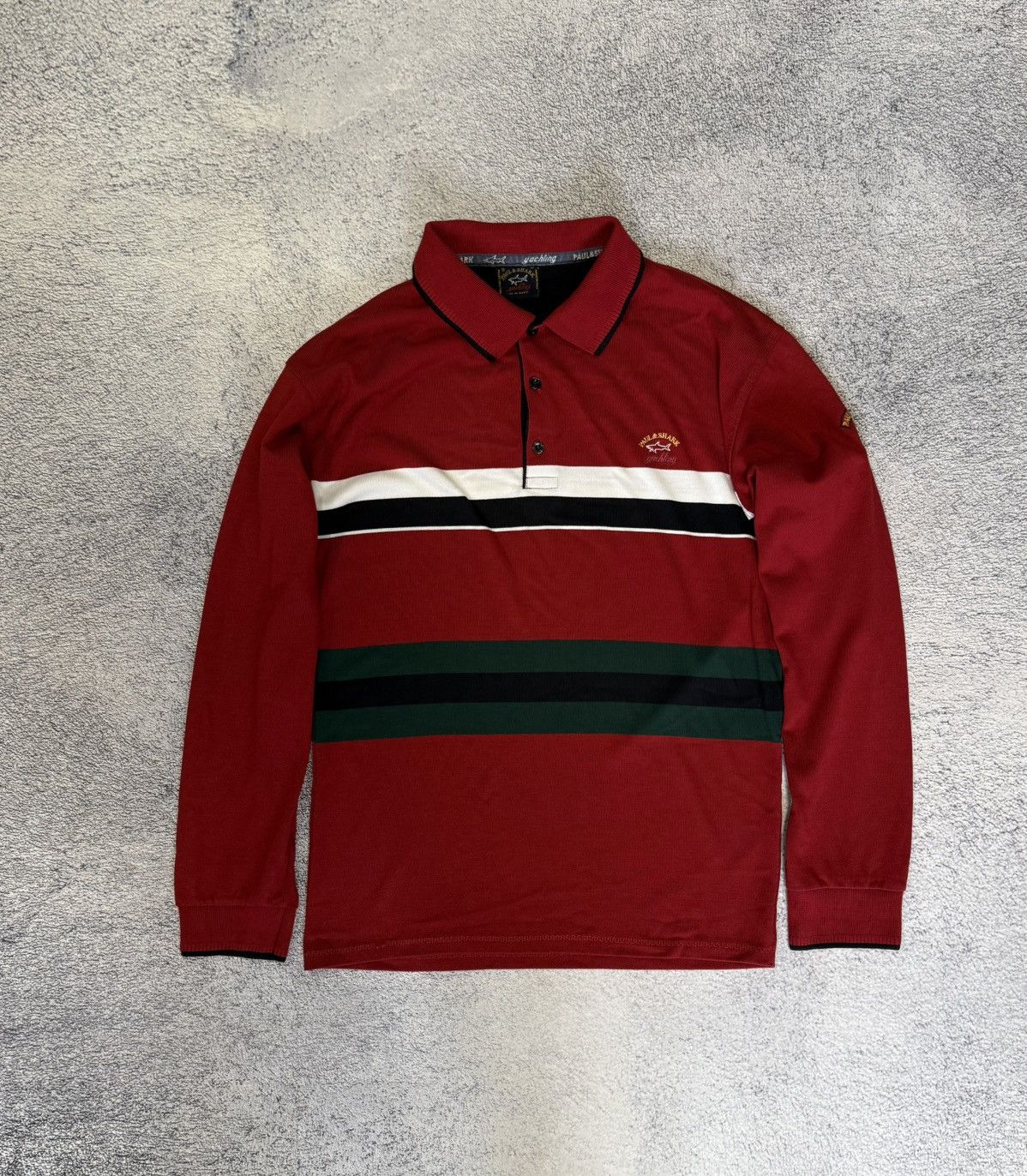 Paul & Shark Paul Shark Rugby Polo Shirt Red Striped Italy Long Sleeve M Size US M / EU 48-50 / 2 - 1 Thumbnail