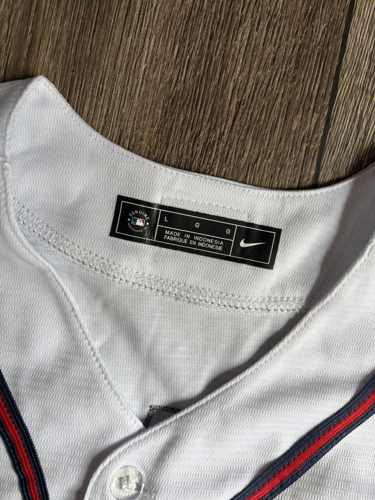 Nike Atlanta Braves Nike MLB Jersey Evans #29 White Home Button Size US L / EU 52-54 / 3 - 3 Thumbnail
