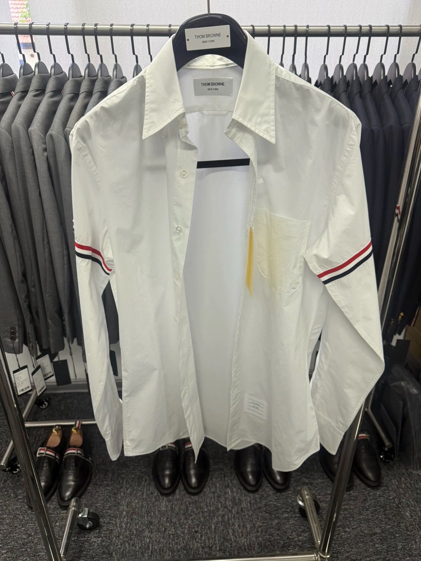 Thom Browne Thom Browne Double Sleeve Logo Poplin Shirt Size 4 Size US XL / EU 56 / 4 - 1 Thumbnail
