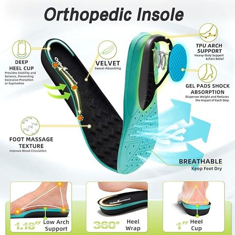 Other OrthoComfoot Women Size 11 Black Lace-Up Orthopedic Sneakers Size US 11 / IT 41 - 5 Thumbnail