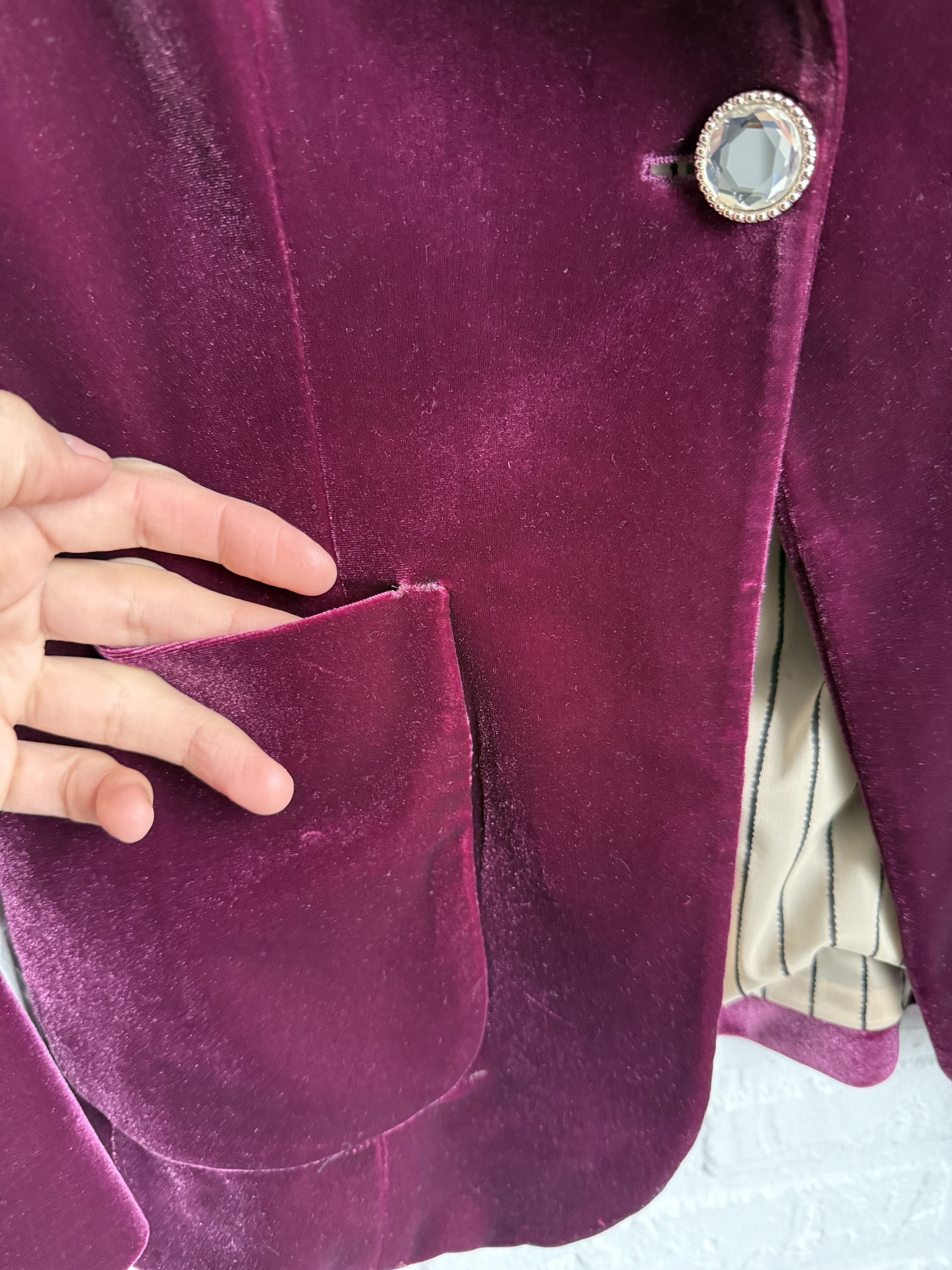 FUZZI Fuzzi Jean Paul Gaultier velour purple blazer Size M / US 6-8 / IT 42-44 - 8 Thumbnail