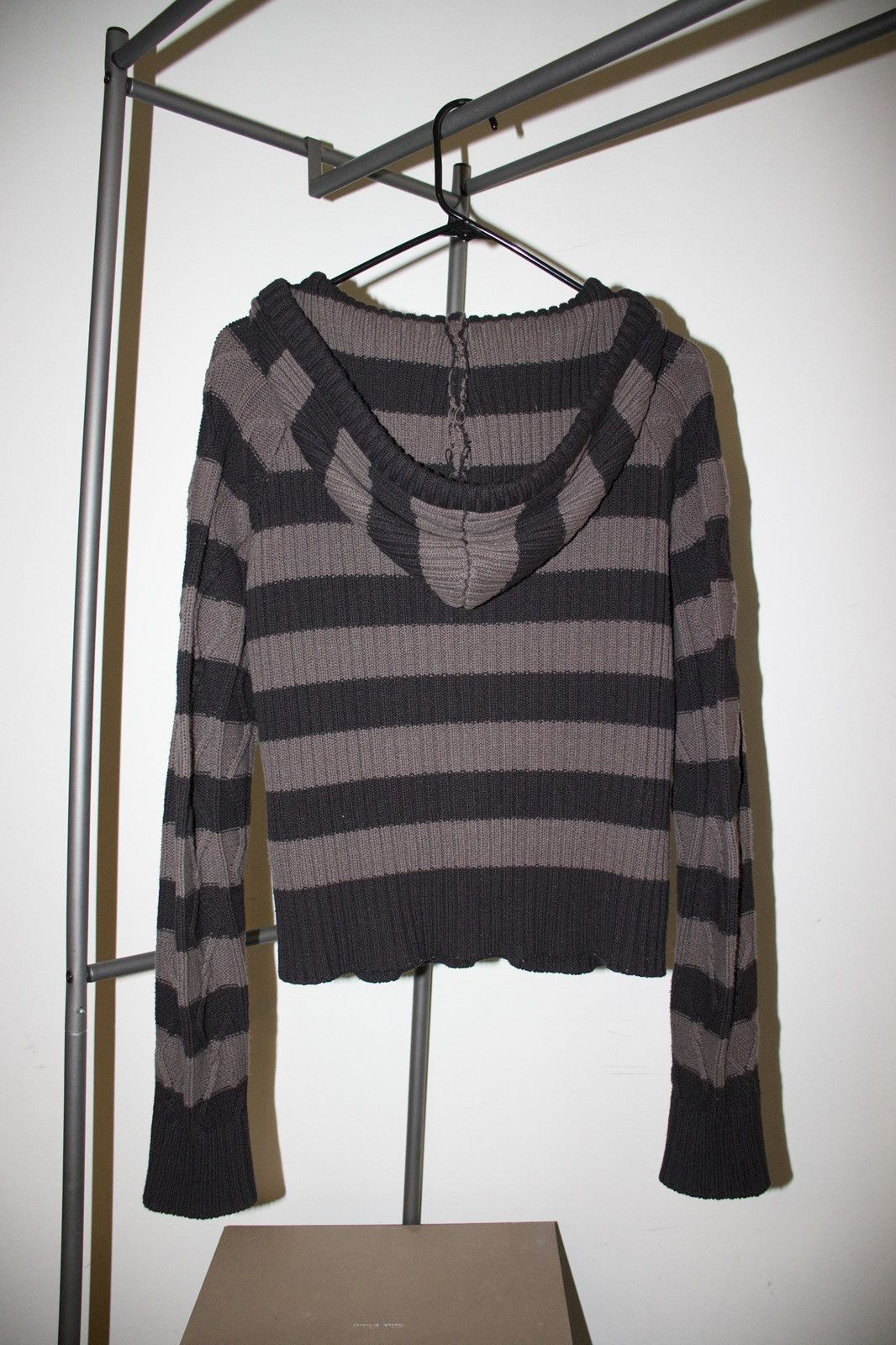Japanese Brand MINGA LONDON NOIR STRIPED KNITTED HOODIE Size US M / EU 48-50 / 2 - 5 Thumbnail