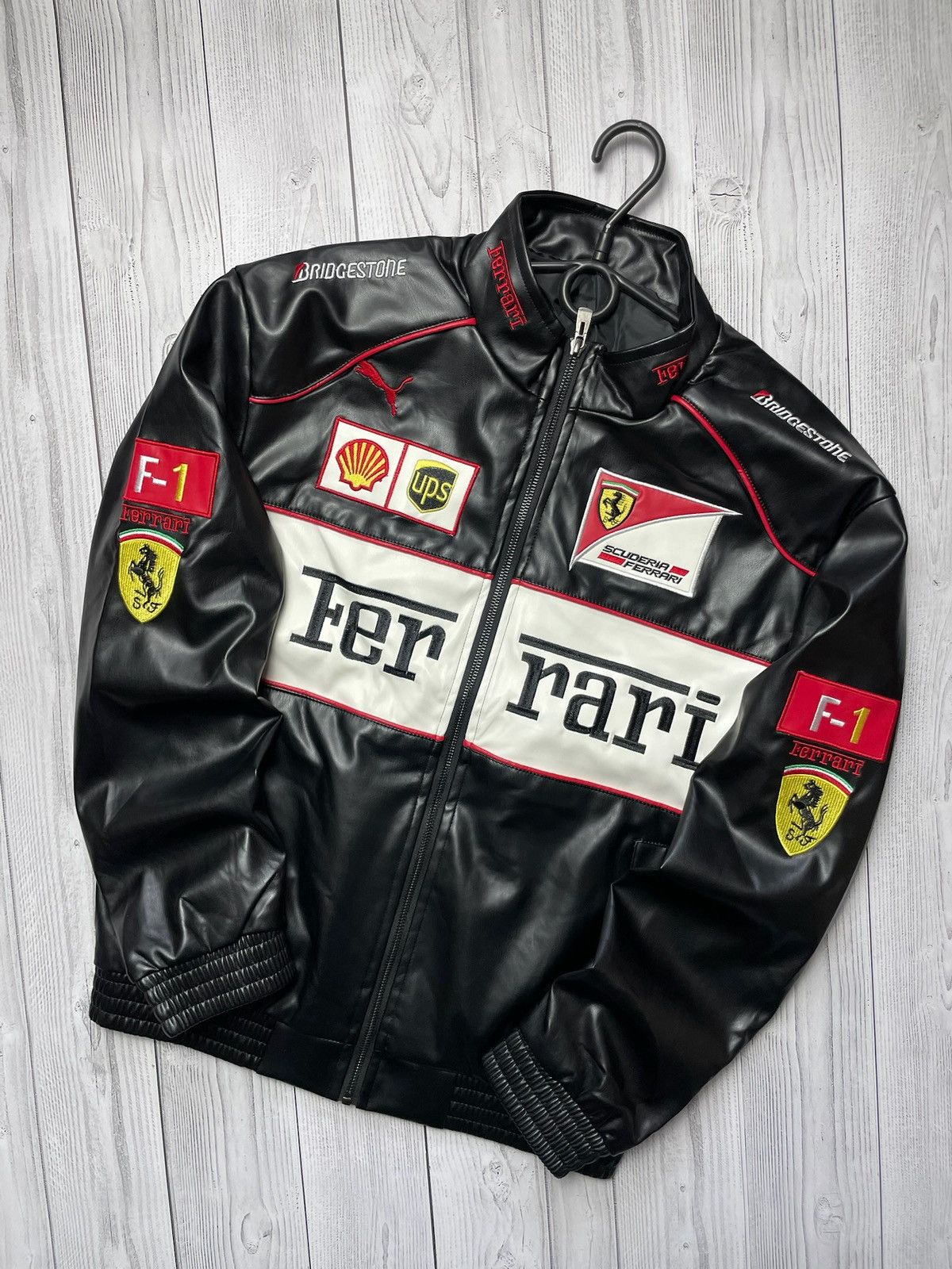 Vintage Ferrari racing jacket rare black size M,