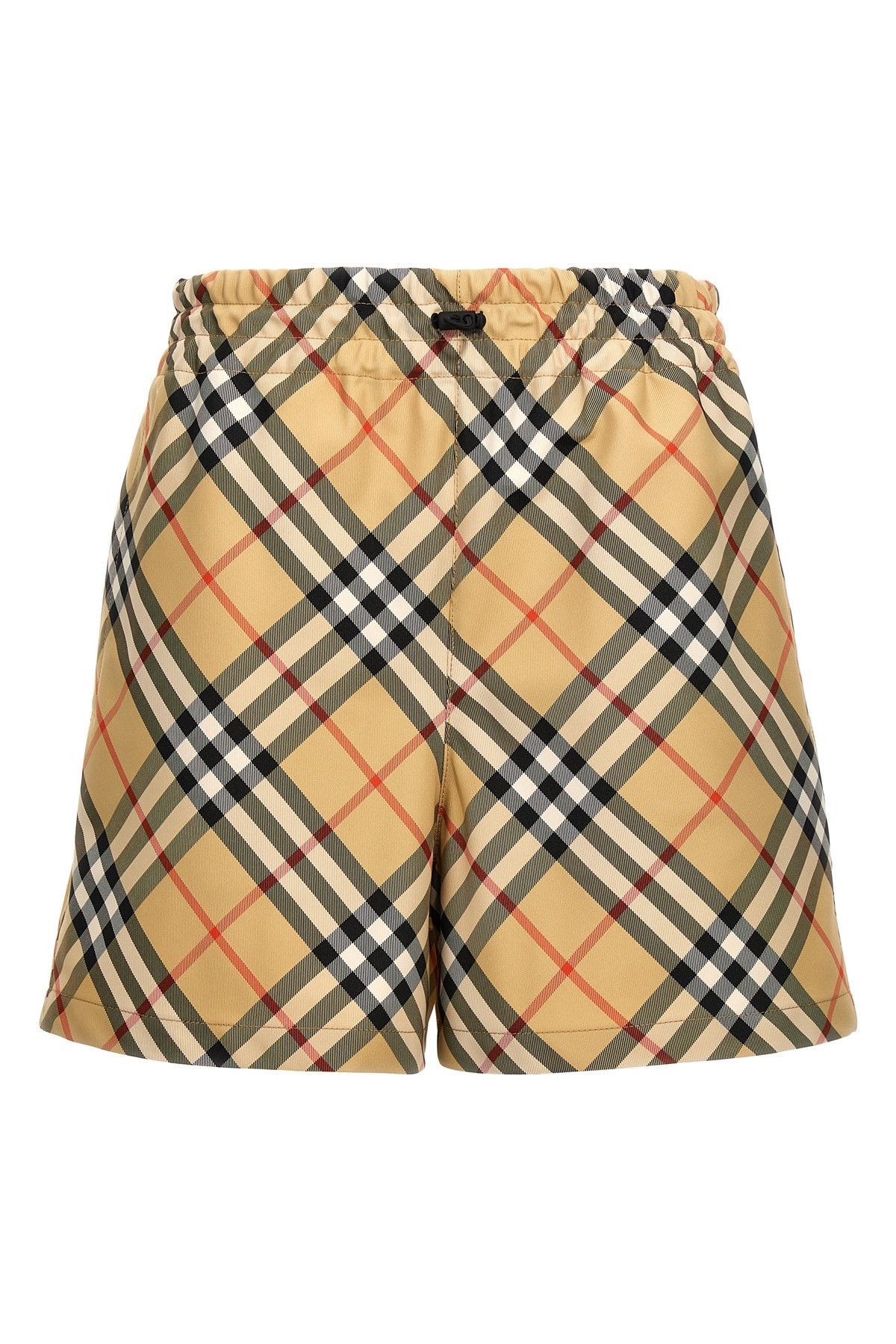 image of Burberry Check Bermuda Shorts in Beige, Women's (Size 26)
