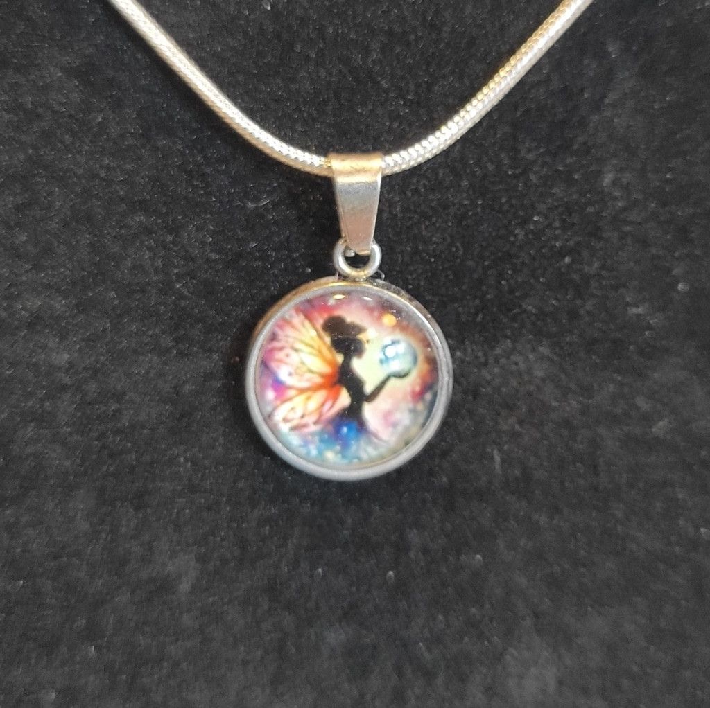 Handmade Hand crafted Fairy pendant necklace on 925 Sterling Silver Size ONE SIZE - 1 Thumbnail