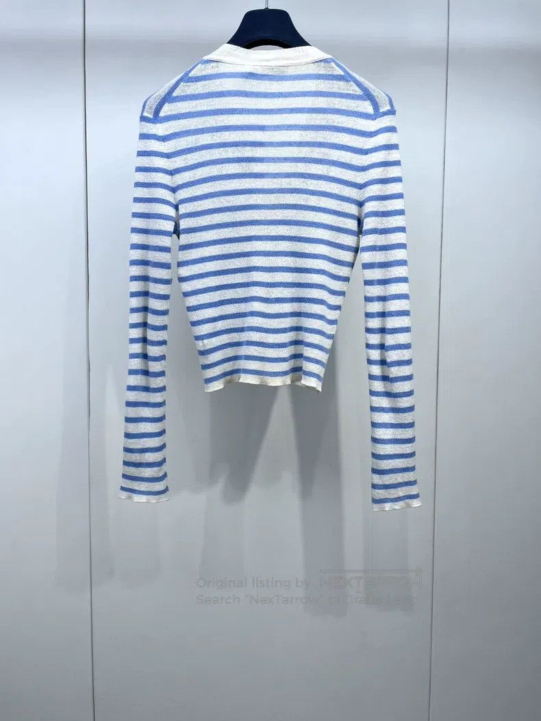 Dior Dior Blue and white striped knitted cardigan coat Size XS / US 0-2 / IT 36-38 - 2 Thumbnail