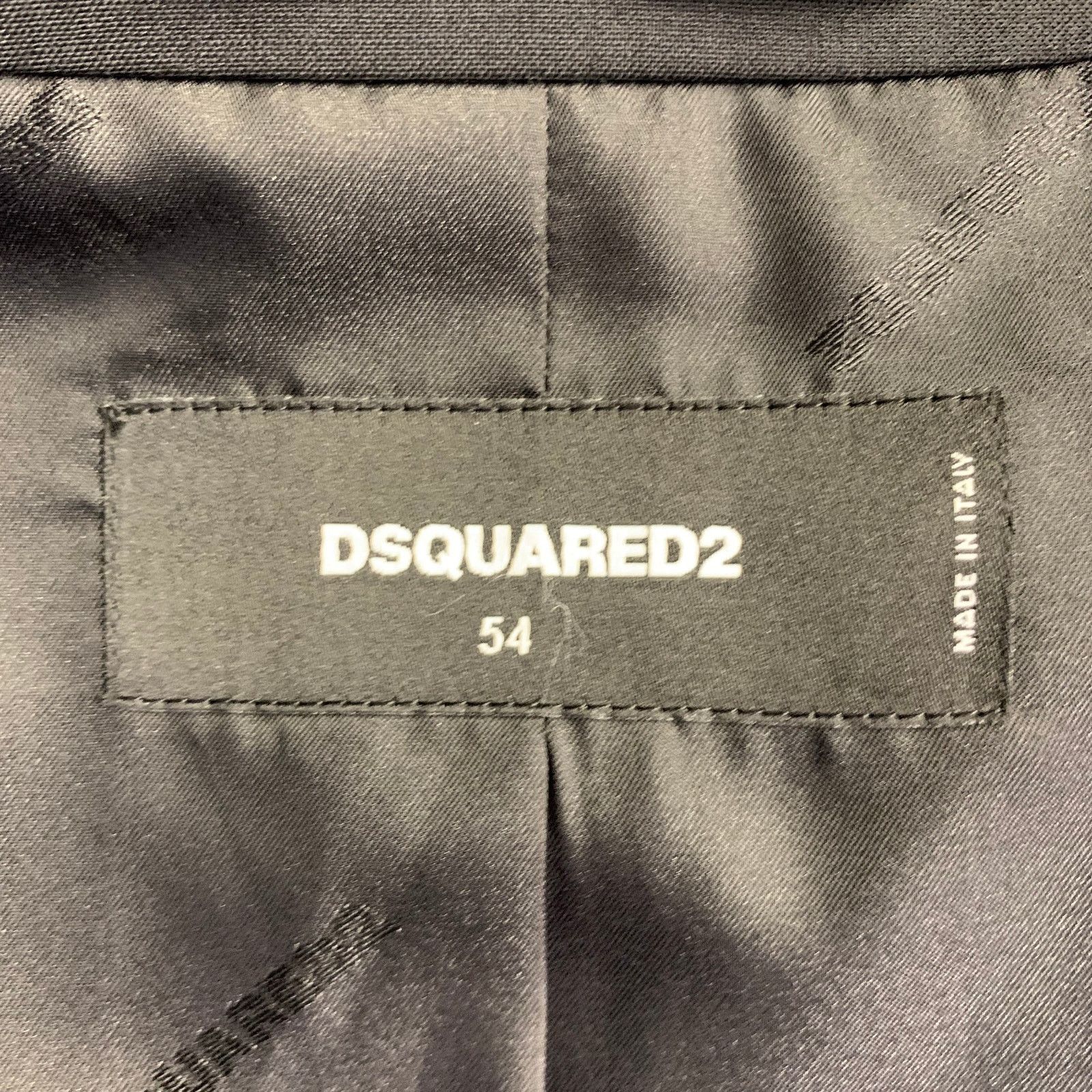 Dsquared2 Size 44 Black Silver Virgin Wool Blend Utility Sport Coat Size 44R - 7 Thumbnail